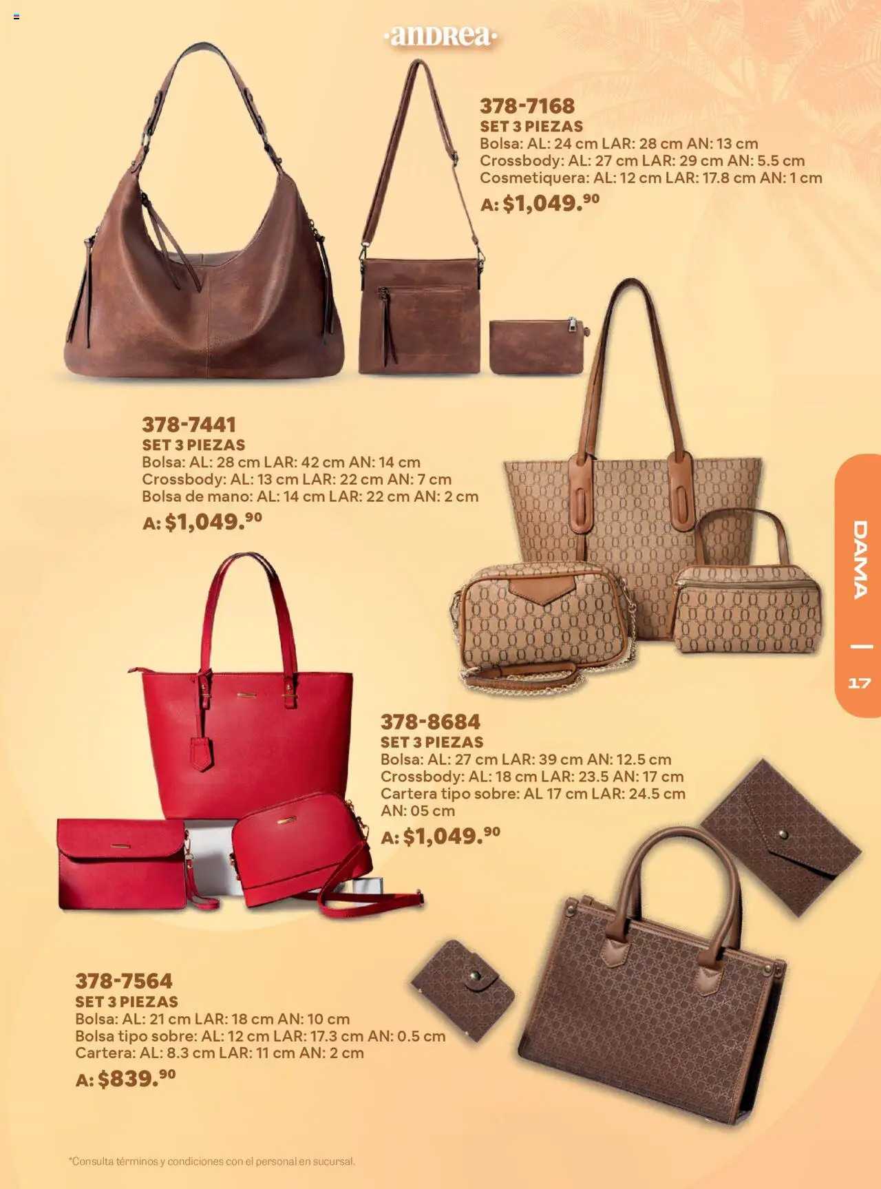 Nuevas ofertas de Andrea válidas en toda la República Mexicana desde el 14.09.2025. ¡Encuentra las mejores ofertas en Andrea - Catálogo Fall Fashion Packs! | Página: 17 | Productos: Bolsa, Sobre
