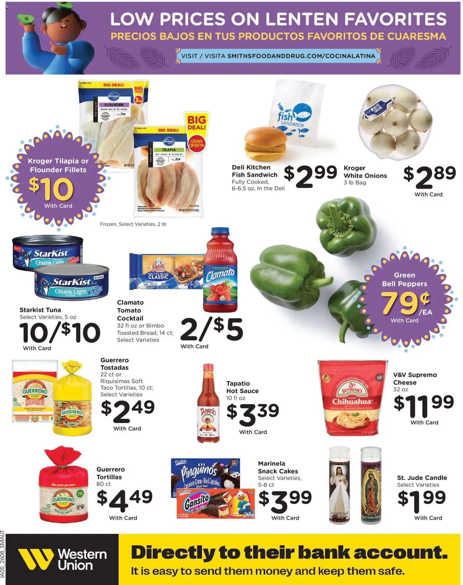 Smith's Weekly Ad - valid from 25.03.2026 | Page: 14 | Products: Cheese, Fish, Water, Bag