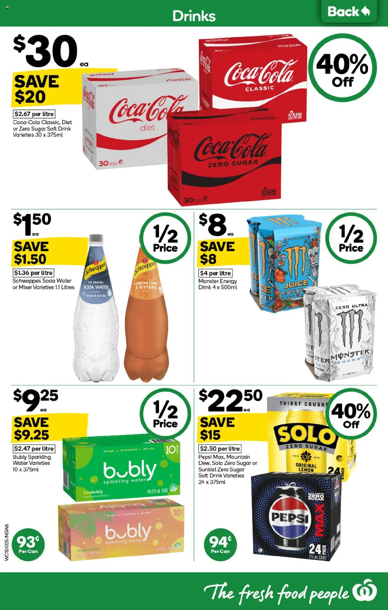 Woolworths catalogue - valid from 15.10.2025 | Page: 6 | Products: Juice, Pepsi, Sugar, Mixer