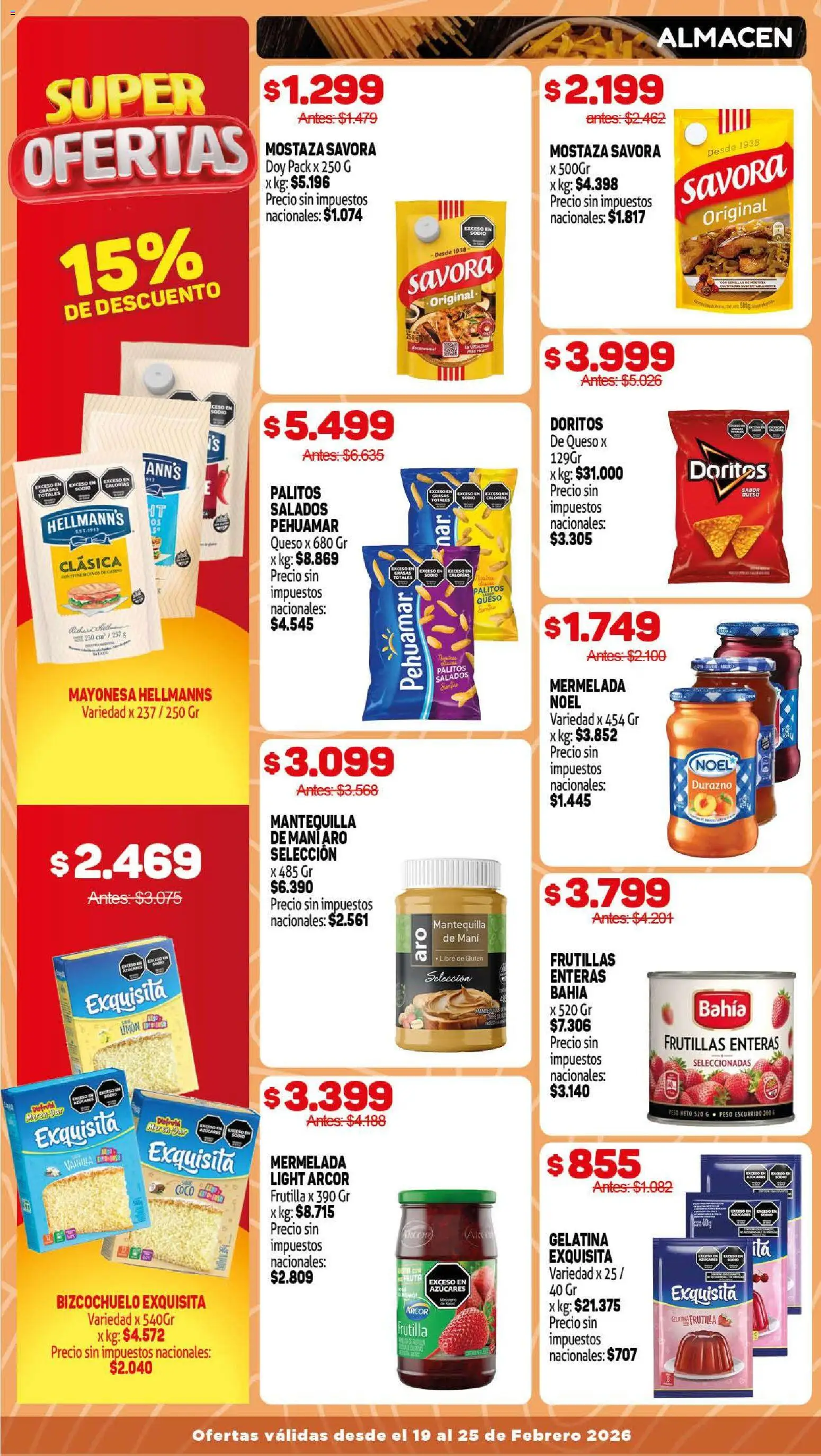 Makro ofertas │ válido desde el 19.02.2026 | Página: 6 | Productos: Peso, Mayonesa, Gelatina, Queso