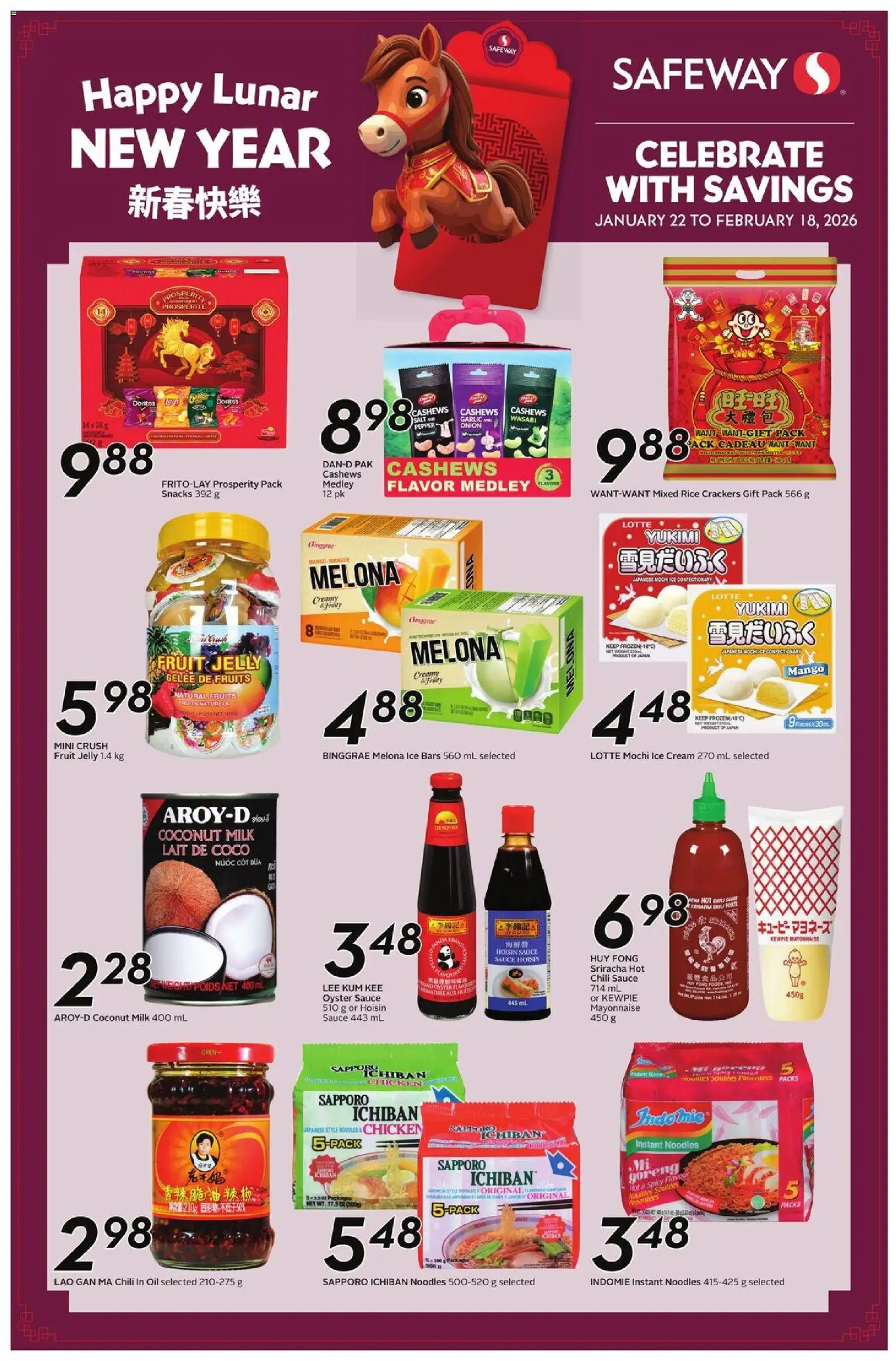 Safeway flyer valid from 22.01.2026 | Page: 3 | Products: Noodles, Milk, Oil, Chicken