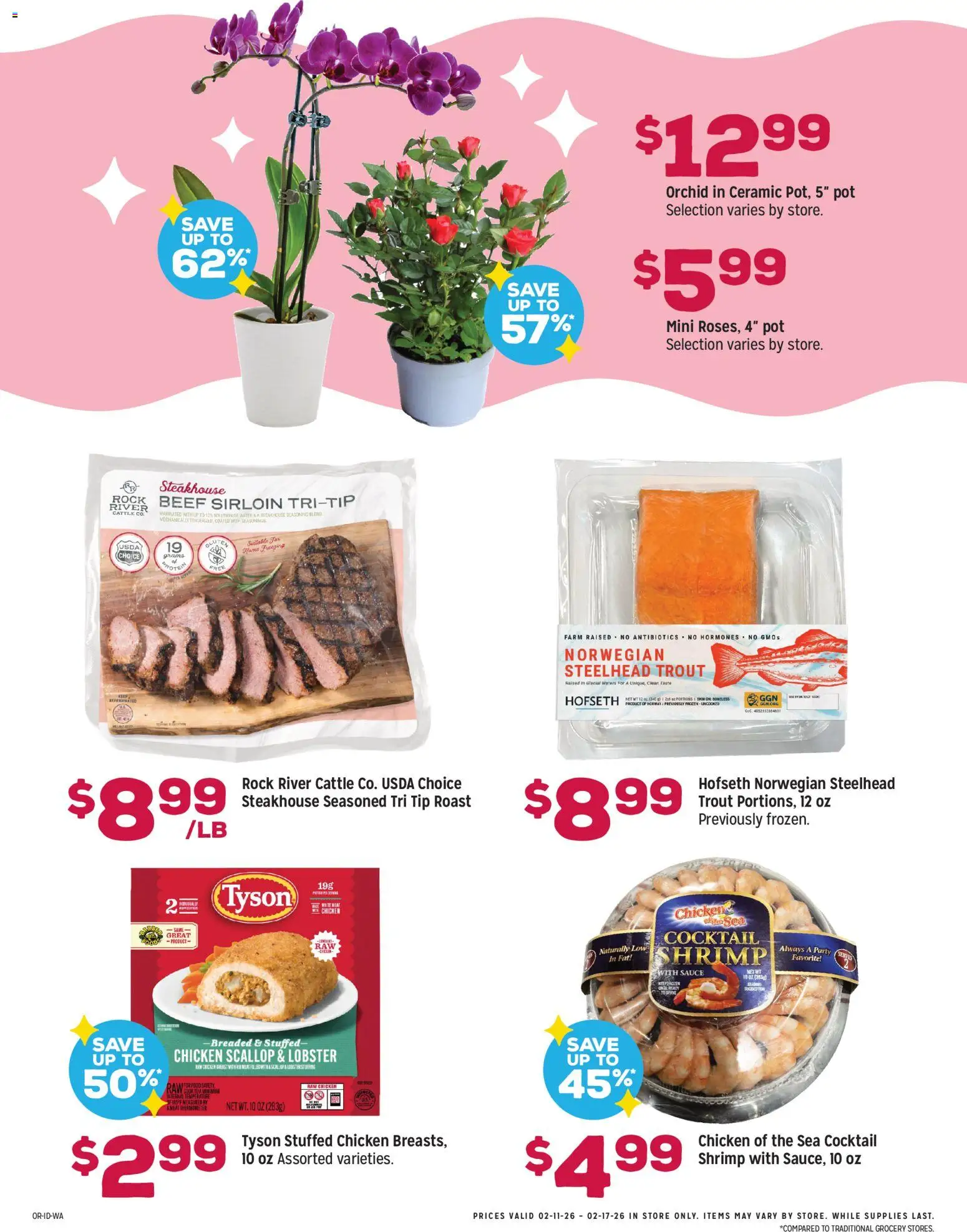 Grocery Outlet Weekly Ad - valid from 11.02.2026 | Page: 3 | Products: Beef, Water, Sauce, Thermometer