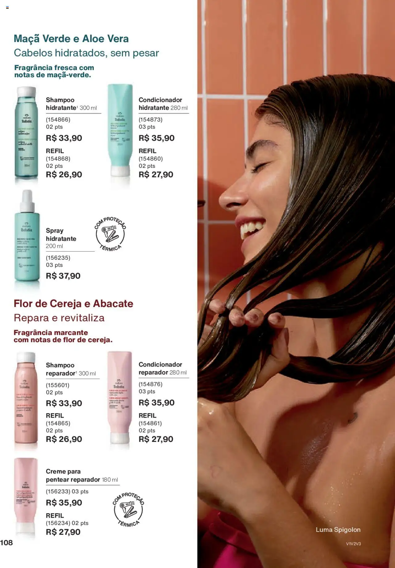 Natura Folheto - válido de 05.06.2025 | Página: 108 | Produtos: Shampoo, Cereja, Condicionador, Creme para pentear