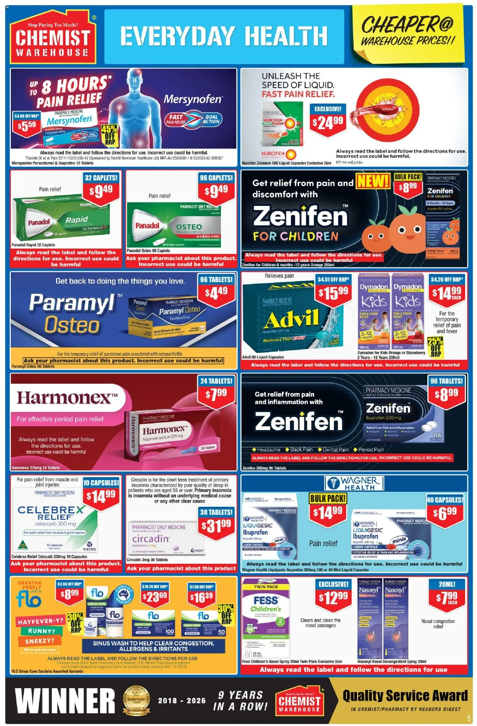 Chemist Warehouse catalogue - valid from 29.01.2026 | Page: 5 | Products: Tablet, Nasal spray, Sinus, Pain relief