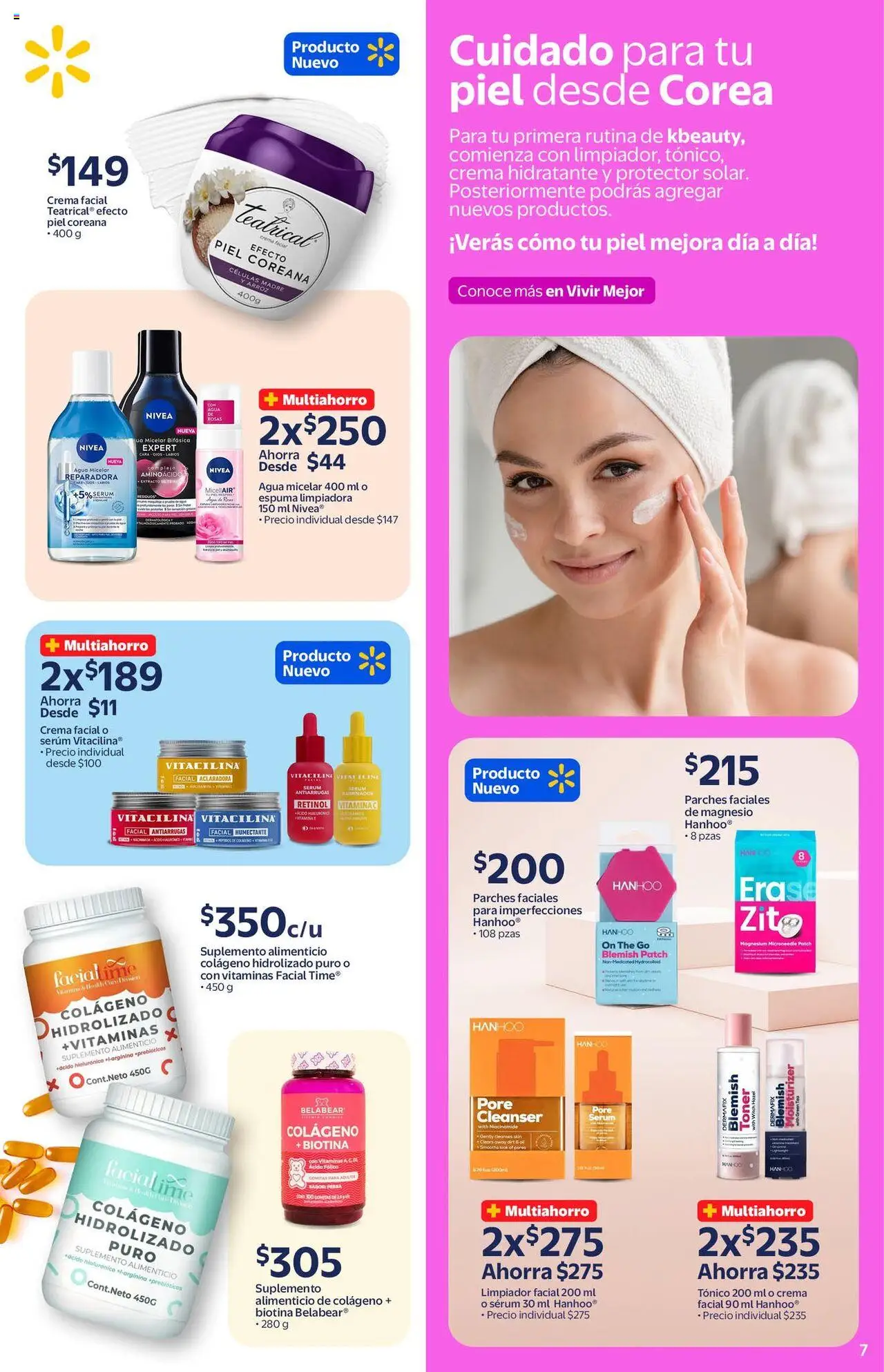 Nuevas ofertas de Walmart válidas en toda la República Mexicana desde el 19.09.2025. ¡Encuentra las mejores ofertas en Walmart - Folleto la belleza! | Página: 7 | Productos: Serum, Toner, Té, Gomitas