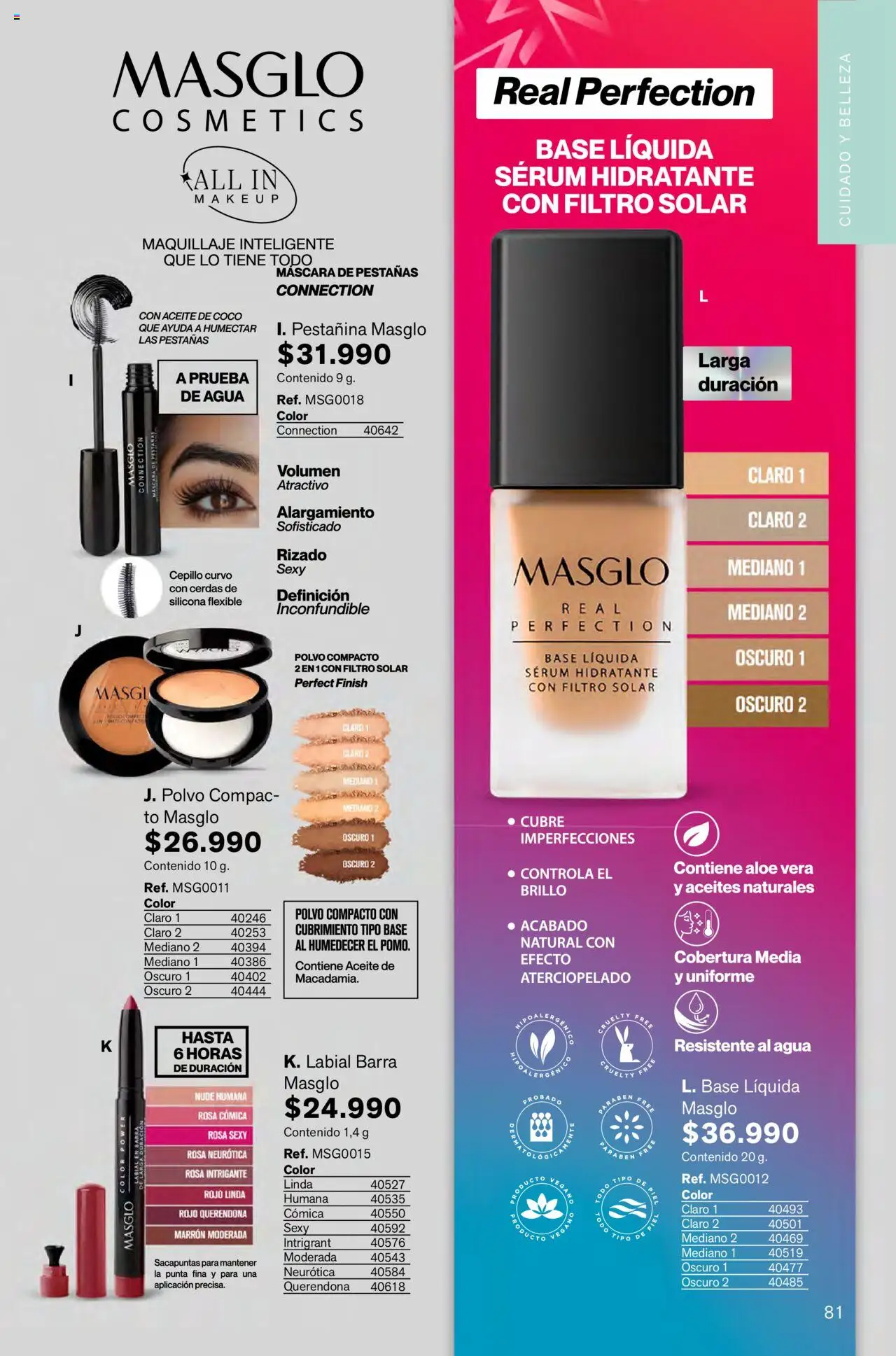 Leonisa revista - valida desde el 01.10.2025 | Página: 81 | Productos: Agua, Polvo compacto, Sacapuntas, Aceite