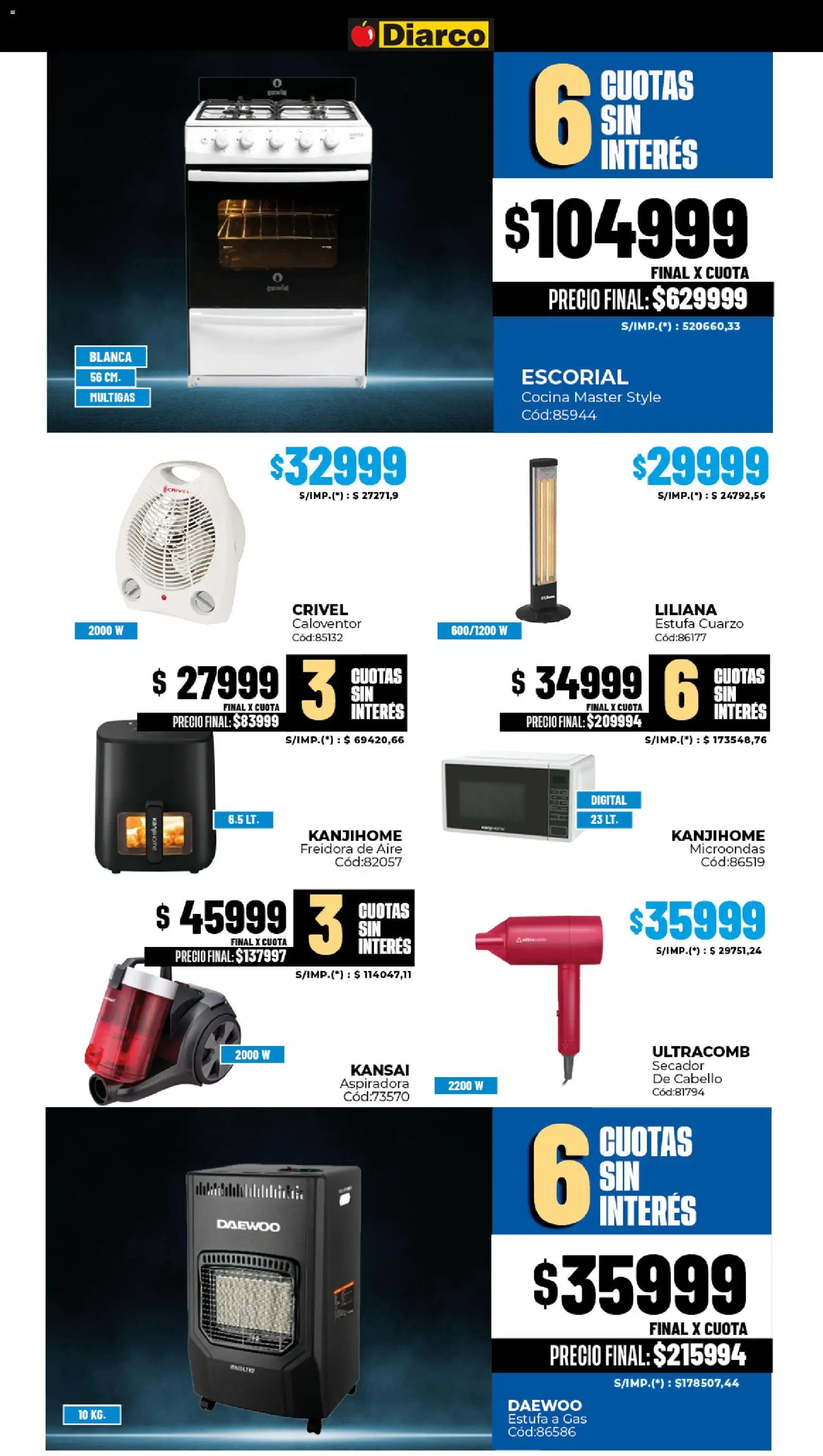 Diarco - Ofertas Sur │ válido desde el 20.04.2026 | Página: 19 | Productos: Cocina, Freidora, Microondas, Freidora de aire