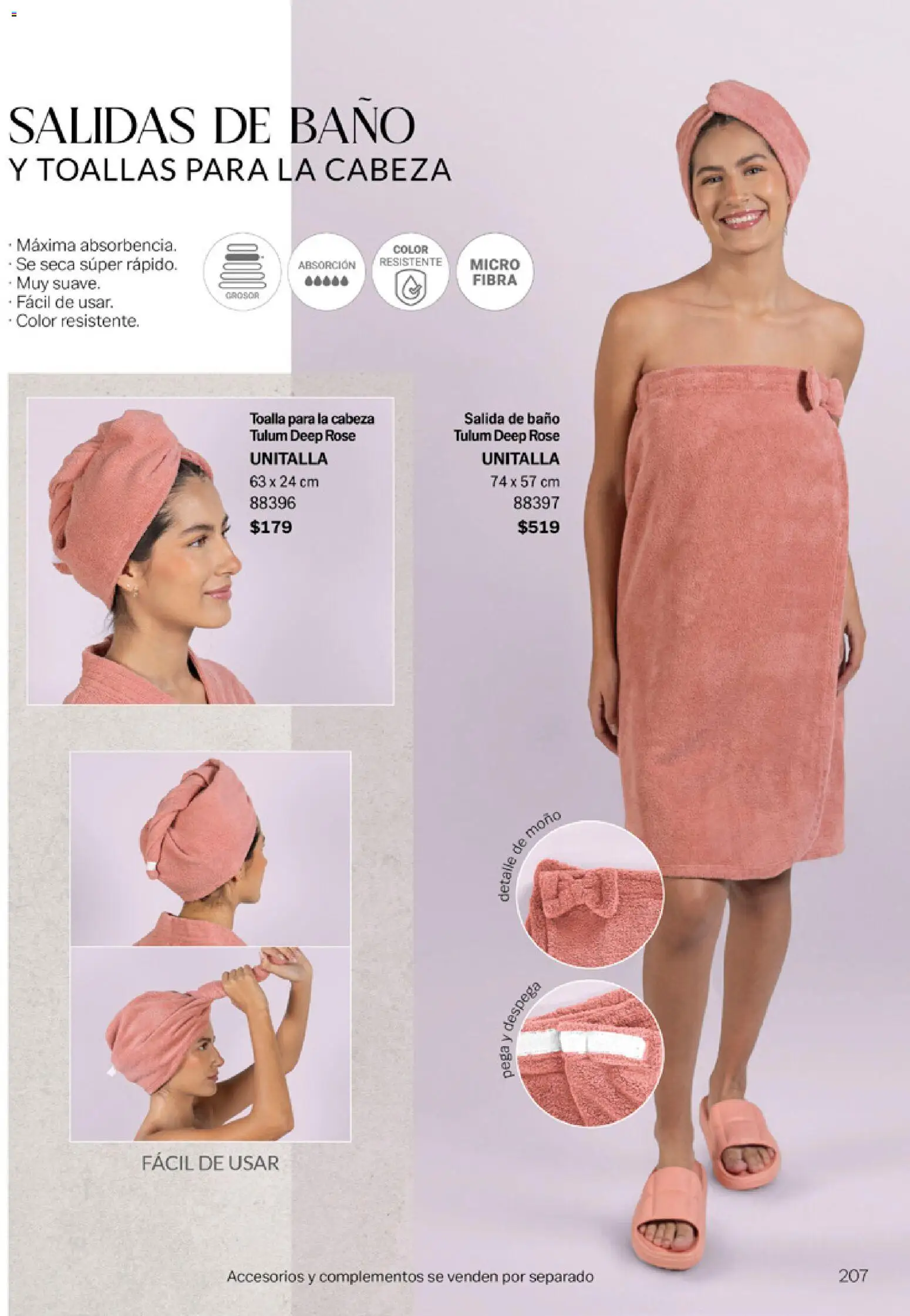 Nuevas ofertas de Vianney válidas en toda la República Mexicana desde el 06.03.2026. ¡Encuentra las mejores ofertas en Vianney catálogo Tu hogar, nuestra pasión! | Página: 209 | Productos: Toalla, Moño, Toallas, Baño