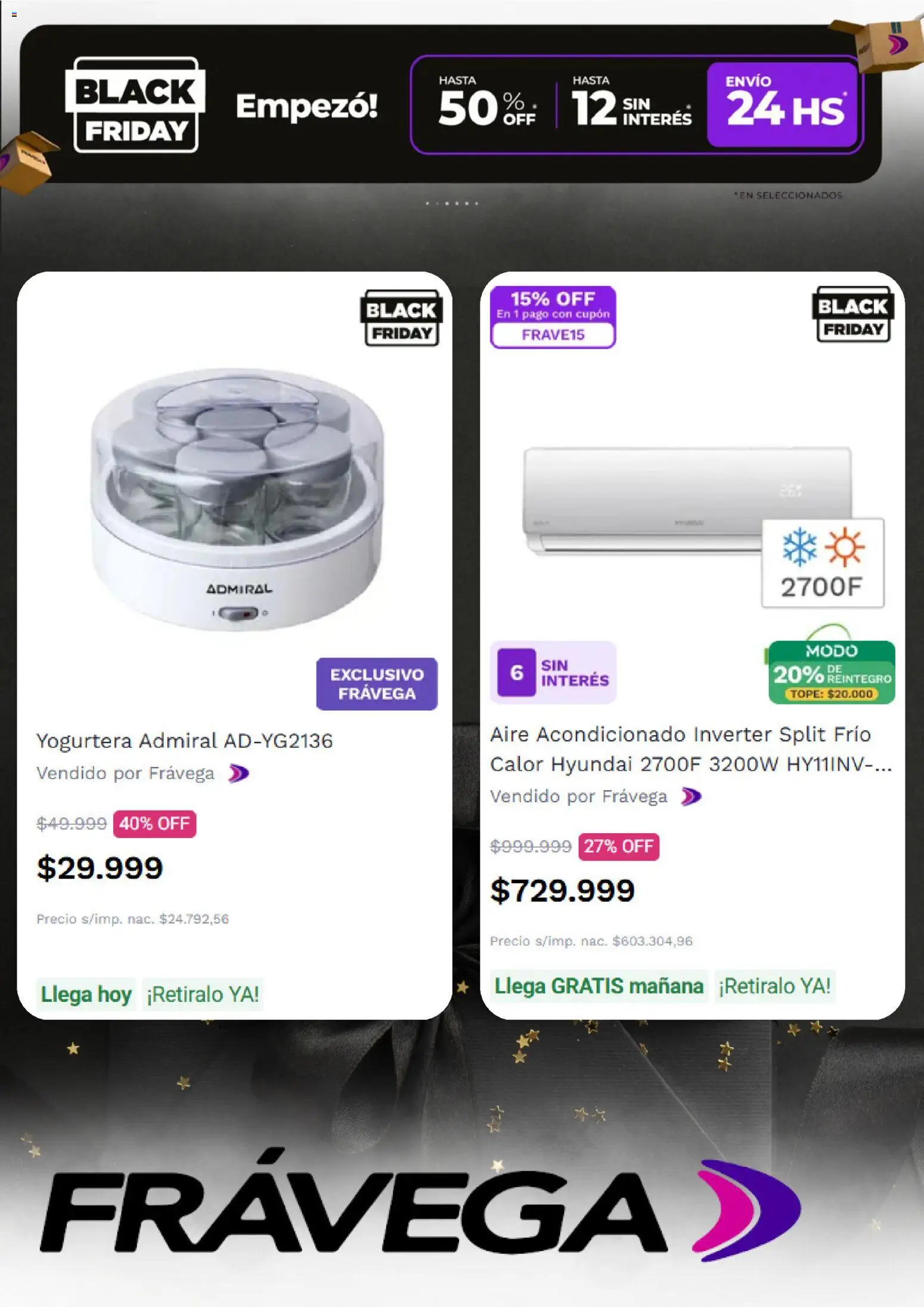 Frávega - Black Friday │ válido desde el 25.11.2025 | Página: 3 | Productos: Aire acondicionado, Yogurtera