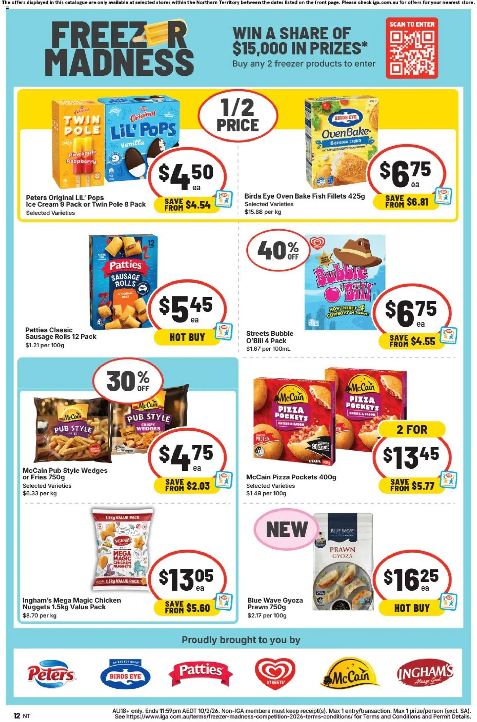 IGA catalogue - valid from 04.02.2026 | Page: 12 | Products: Bacon, Cheese, Pineapple, Raspberry