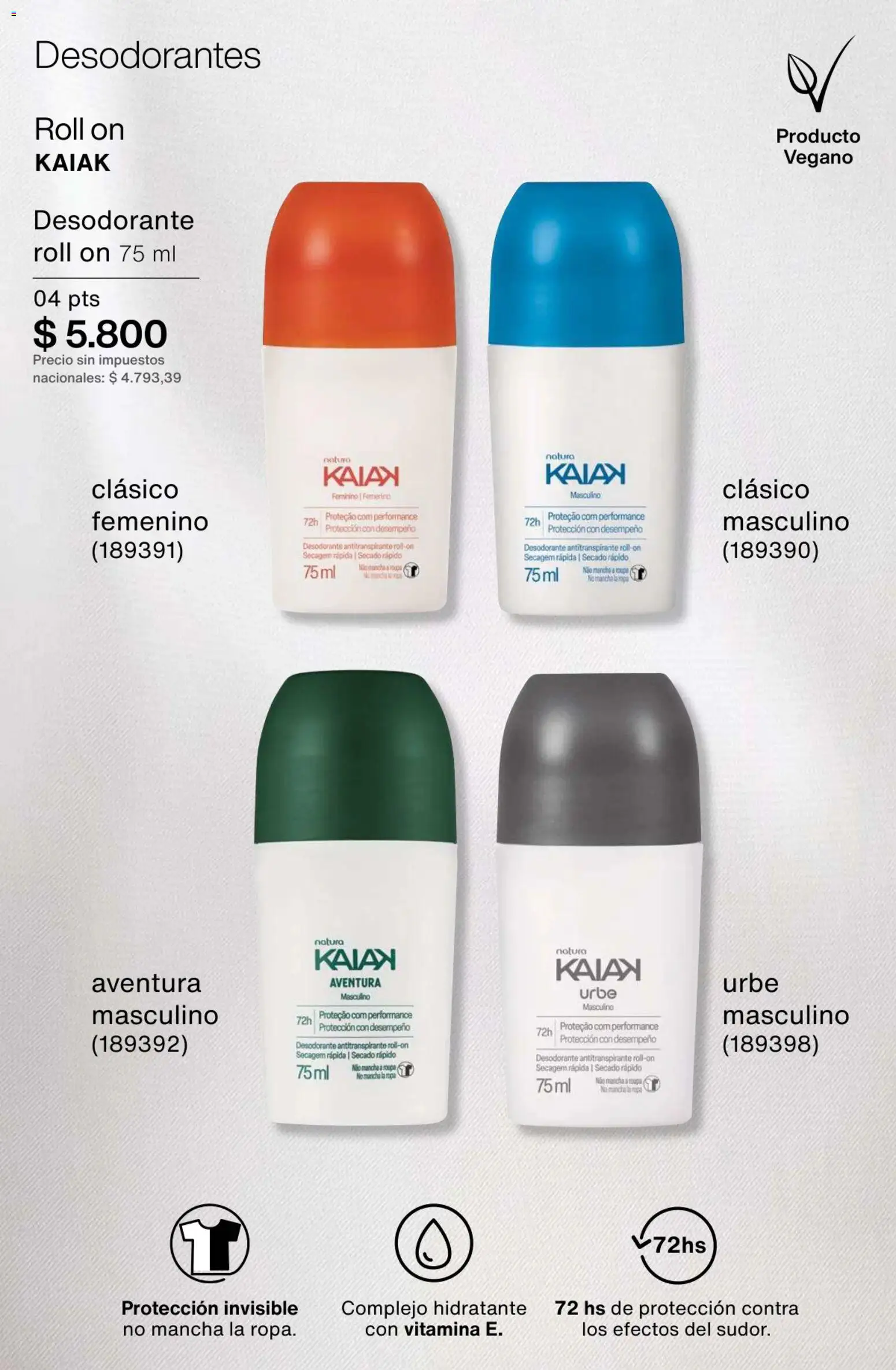 Catálogo Natura Ciclo 1/2026 │ válido desde el 06.01.2026 | Página: 215 | Productos: Desodorante, Antitranspirante, Ropa