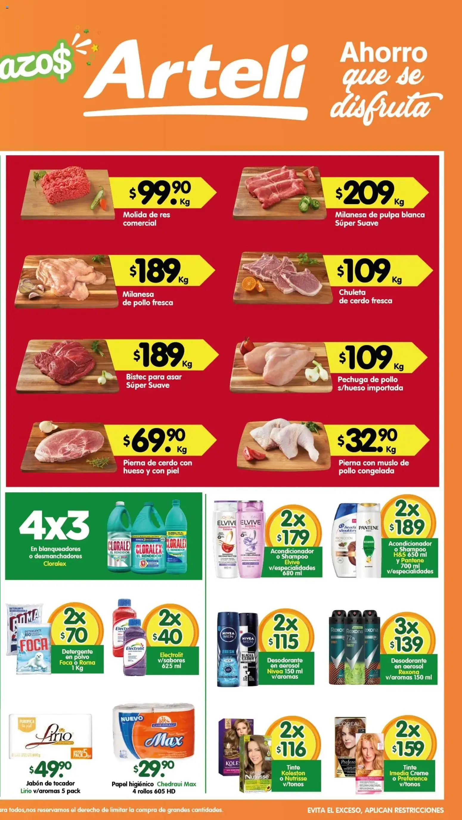 Nuevas ofertas de Arteli válidas en toda la República Mexicana desde el 16.01.2026. ¡Encuentra las mejores ofertas en Arteli folleto Valles! | Página: 2 | Productos: Pollo, Detergente, Cerdo, Acondicionador