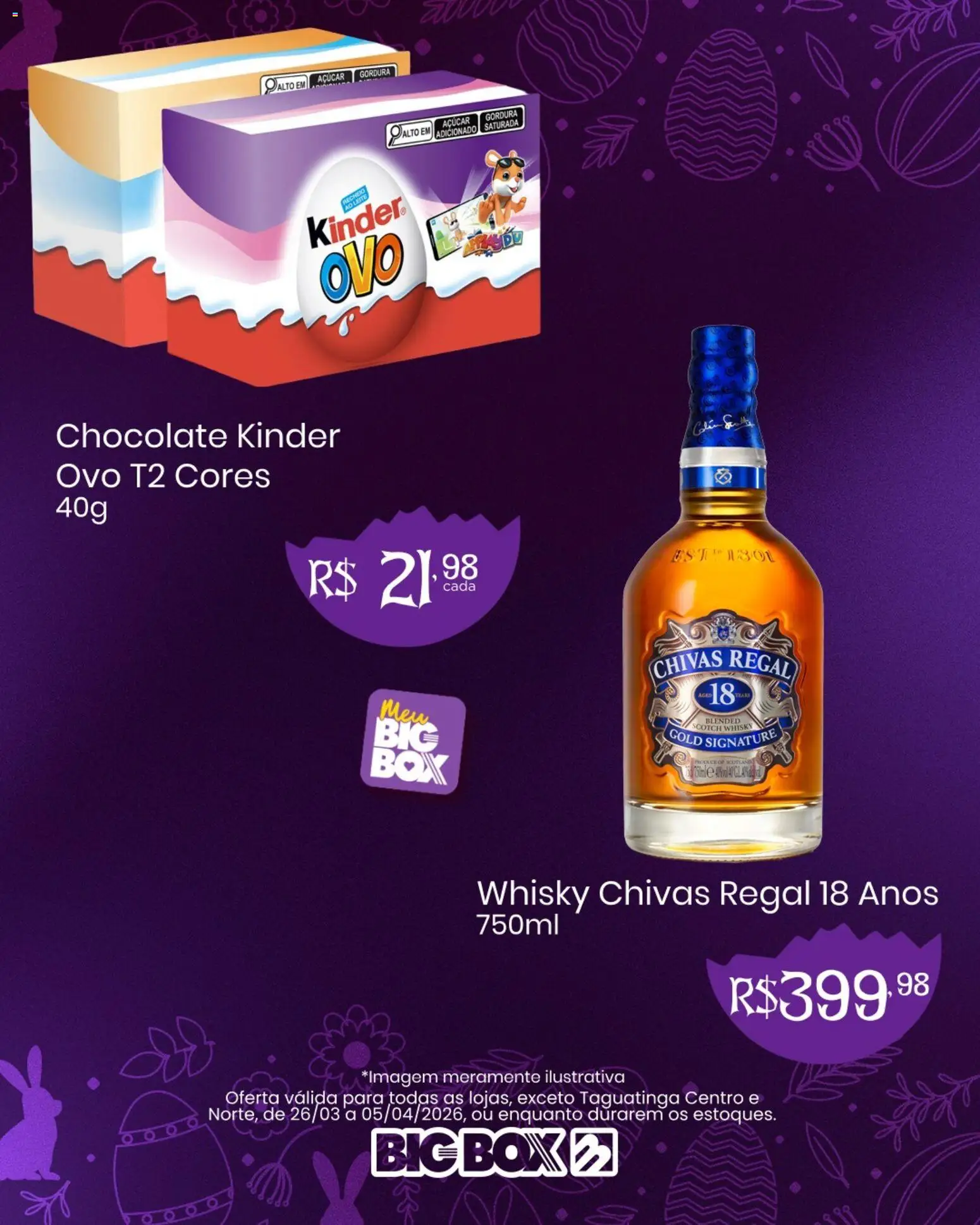 Big Box Folheto - válido de 26.03.2026 | Página: 5 | Produtos: Whisky, Chocolate, Açúcar, Kinder ovo