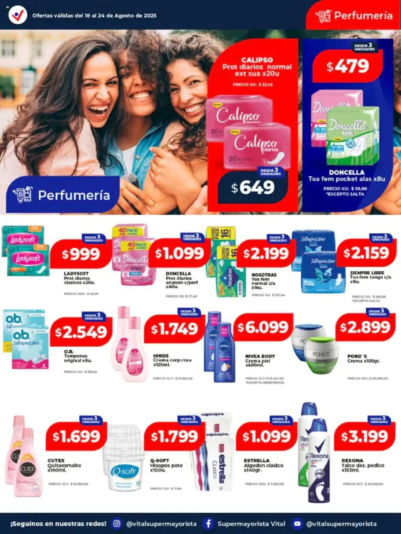 Vital - Ofertas - Abasto │ válido desde el 18.08.2025 | Página: 4 | Productos: Tampones, Algodón, Body, Crema