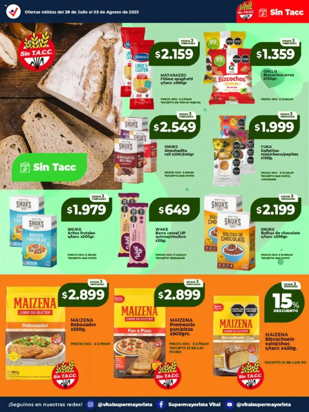 Vital - Ofertas │ válido desde el 28.07.2025 | Página: 24 | Productos: Galletitas, Pan, Chocolate, Arroz
