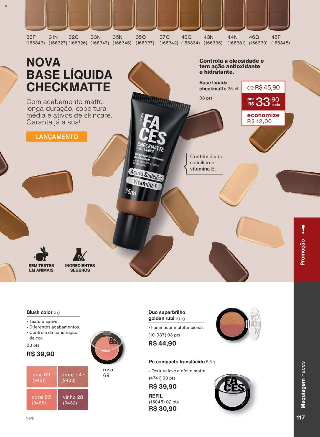 Natura Folheto - válido de 01.10.2025 | Página: 117 | Produtos: Pó compacto, Pó, Blush, Iluminador