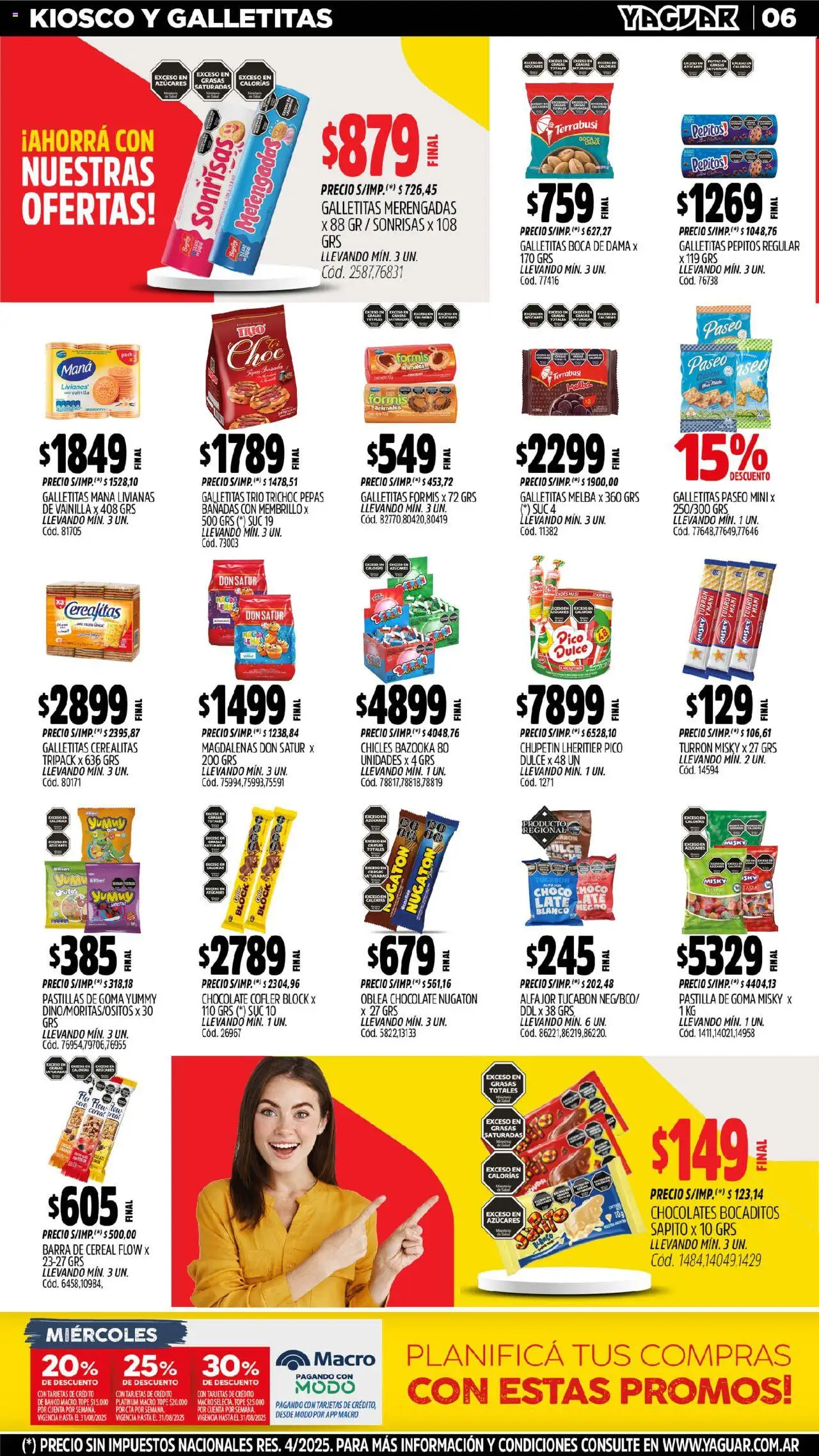 Yaguar - Córdoba │ válido desde el 18.08.2025 | Página: 6 | Productos: Pico, Banco, Chicles, Turrón