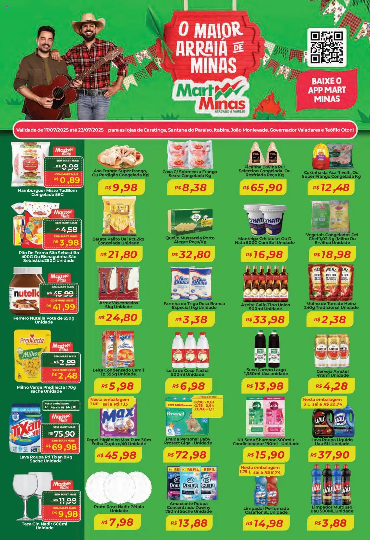 Mart Minas Folheto - válido de 17.07.2025 | Página: 1 | Produtos: Gin, Frango, Leite condensado, Leite de coco