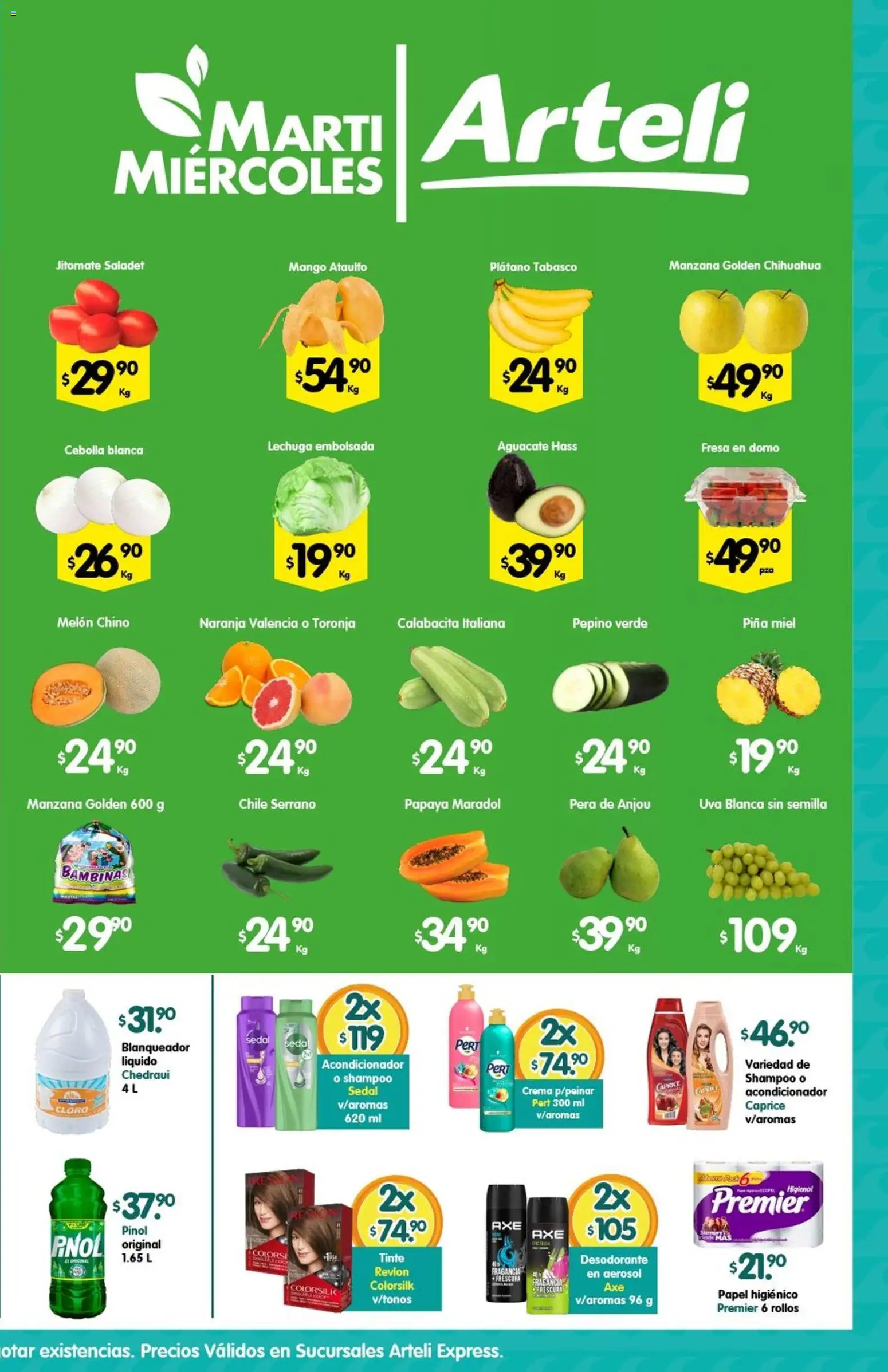 Nuevas ofertas de Arteli válidas en toda la República Mexicana desde el 24.02.2026. ¡Encuentra las mejores ofertas en Arteli folleto Express! | Página: 2 | Productos: Cebolla, Pera, Lechuga, Toronja