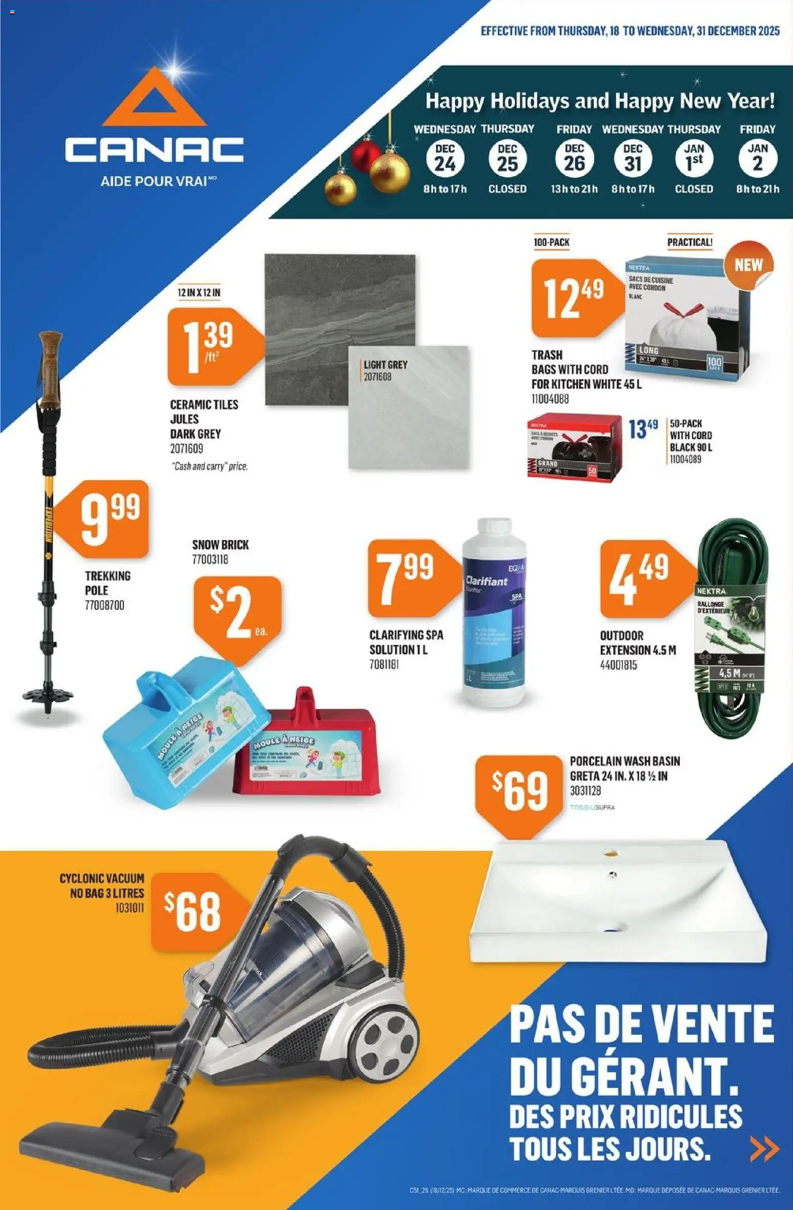 Canac flyer valid from 18.12.2025 | Page: 1 | Products: Bag