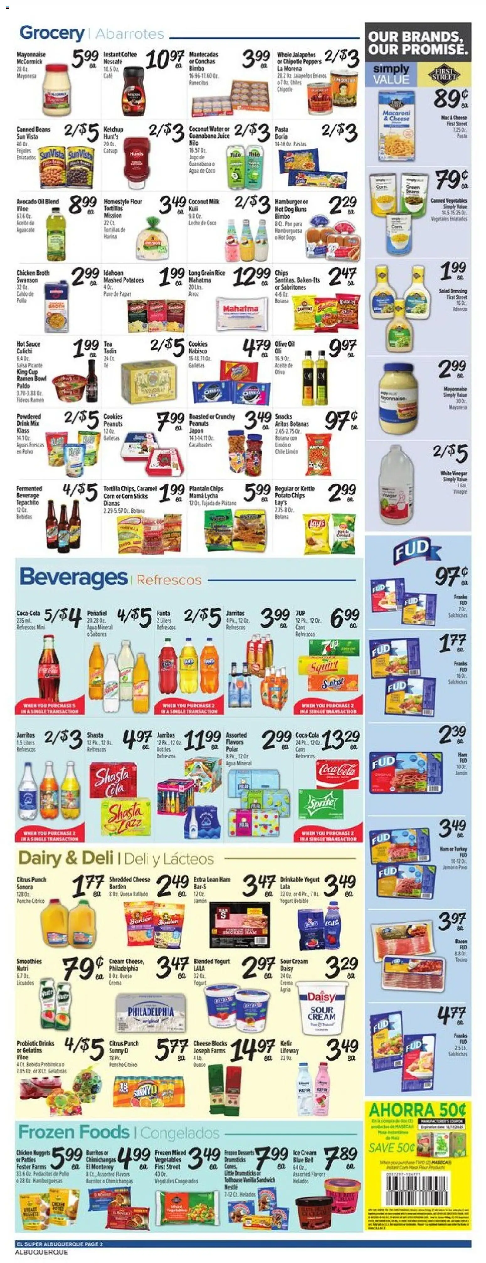 El Super Weekly Ad - NM - valid from 10.12.2025 | Page: 2 | Products: Milk, Cheese, Oil, Ham