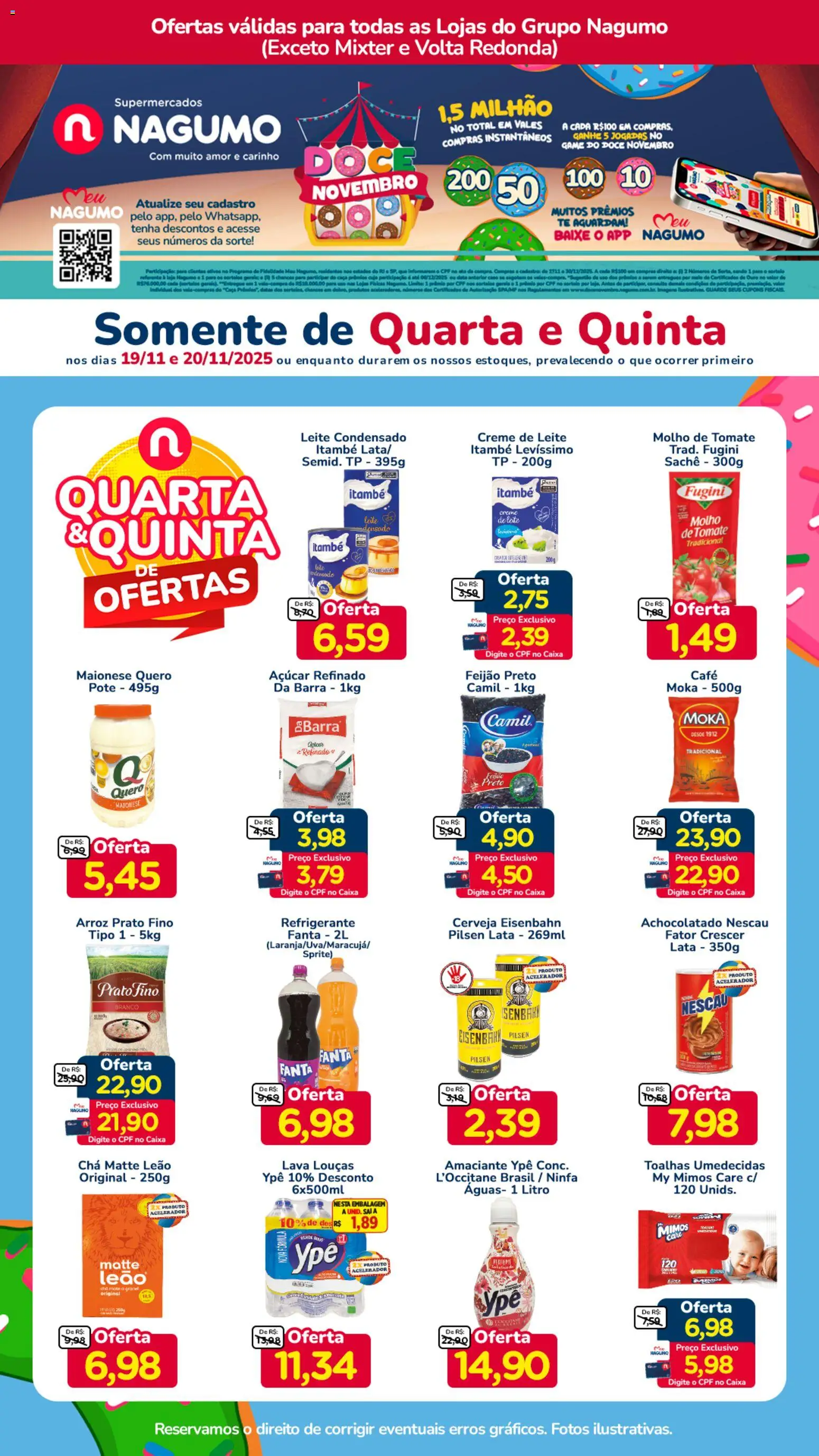 Nagumo Folheto - válido de 19.11.2025 | Página: 1 | Produtos: Feijão, Fanta, Arroz, Amaciante