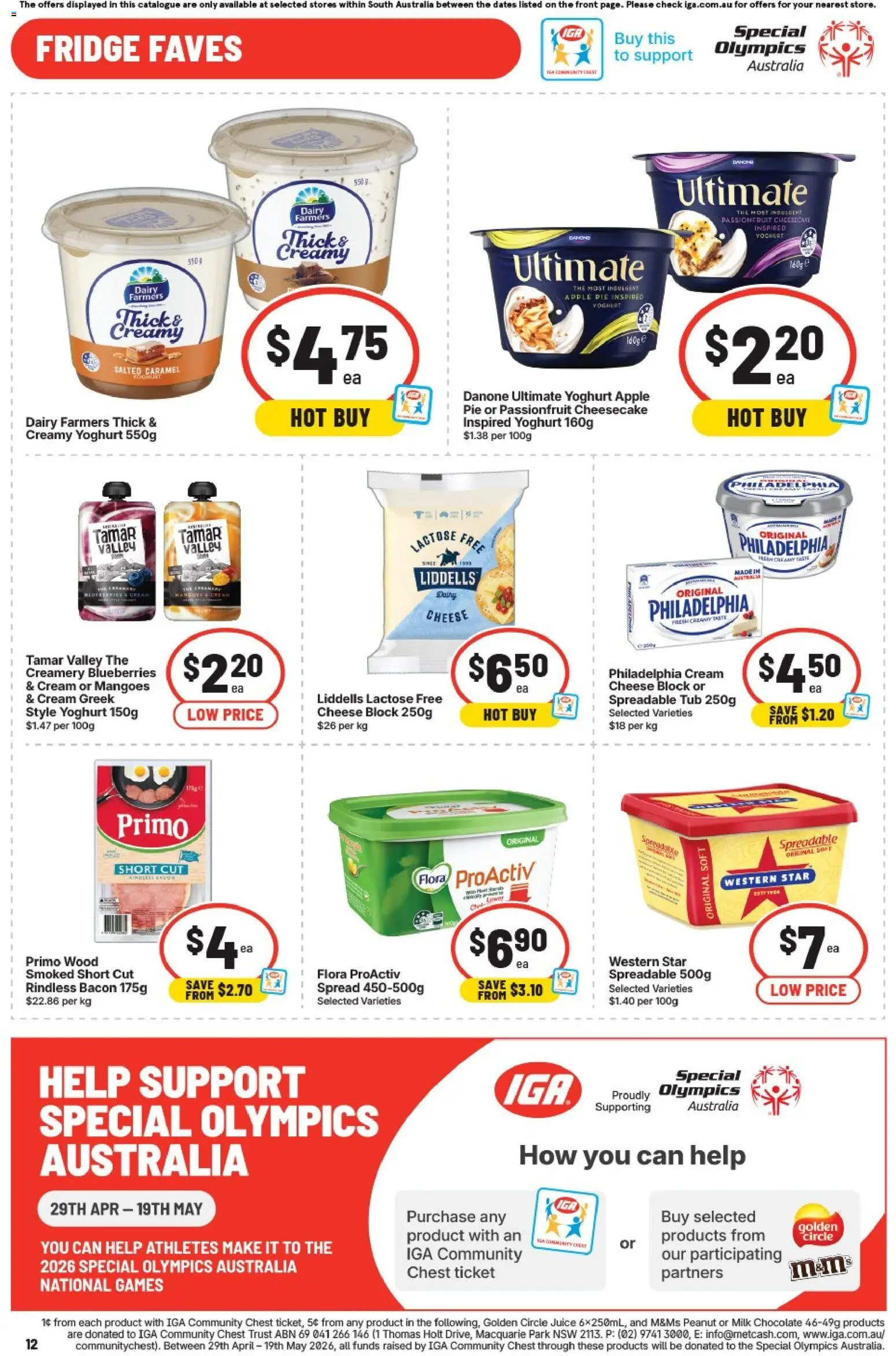 IGA catalogue - valid from 29.04.2026 | Page: 12 | Products: Bacon, Cheese, Chocolate, Wood
