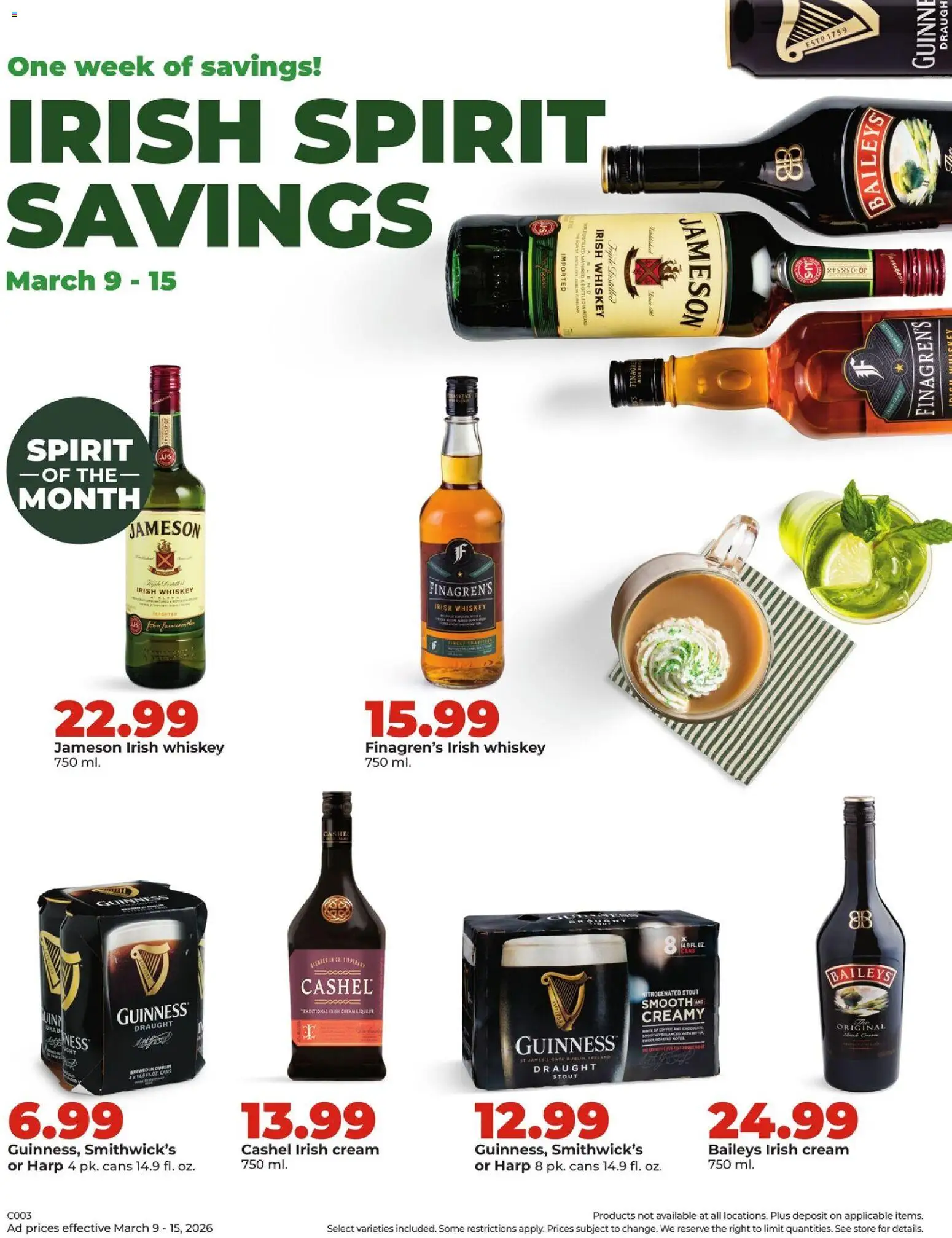 HyVee Weekly Ad - valid from 09.03.2026 | Page: 39 | Products: Coffee, Chocolate, Cream, Whiskey