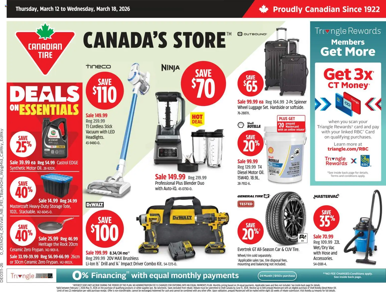 Canadian Tire flyer valid from 12.03.2026 | Page: 1 | Products: Luggage