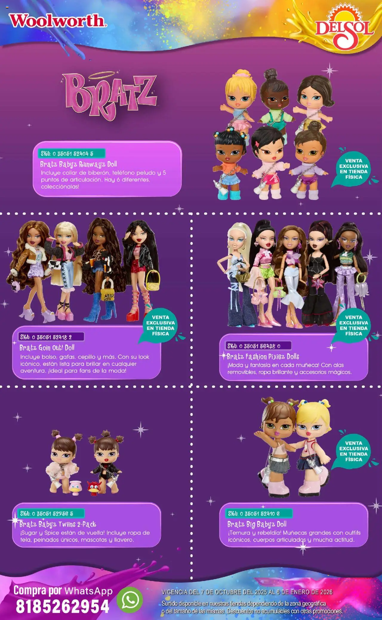 Nuevas ofertas de Del Sol y Woolworth válidas en toda la República Mexicana desde el 07.10.2025. ¡Encuentra las mejores ofertas en Del Sol y Woolworth - Catálogo Castillo Del Juguete! | Página: 58 | Productos: Cepillo, Ropa, Collar, Teléfono