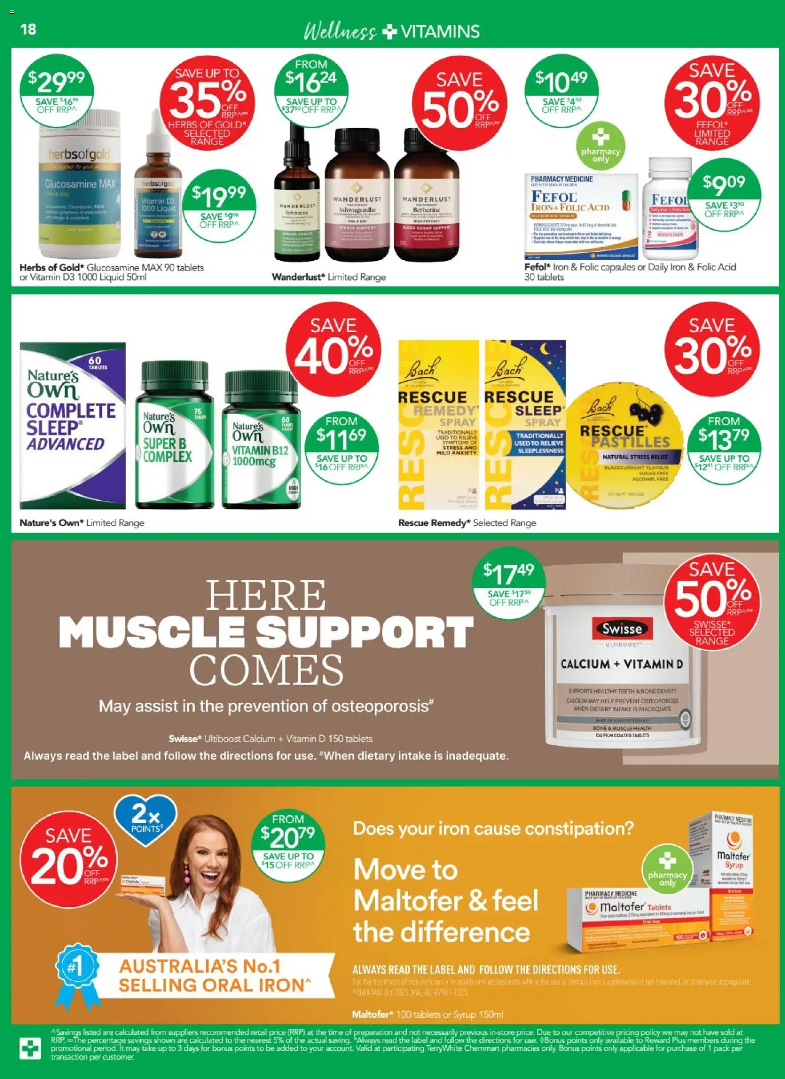 Terry White catalogue - valid from 16.04.2026 | Page: 18 | Products: Sugar, Iron, Tablets, Vitamin