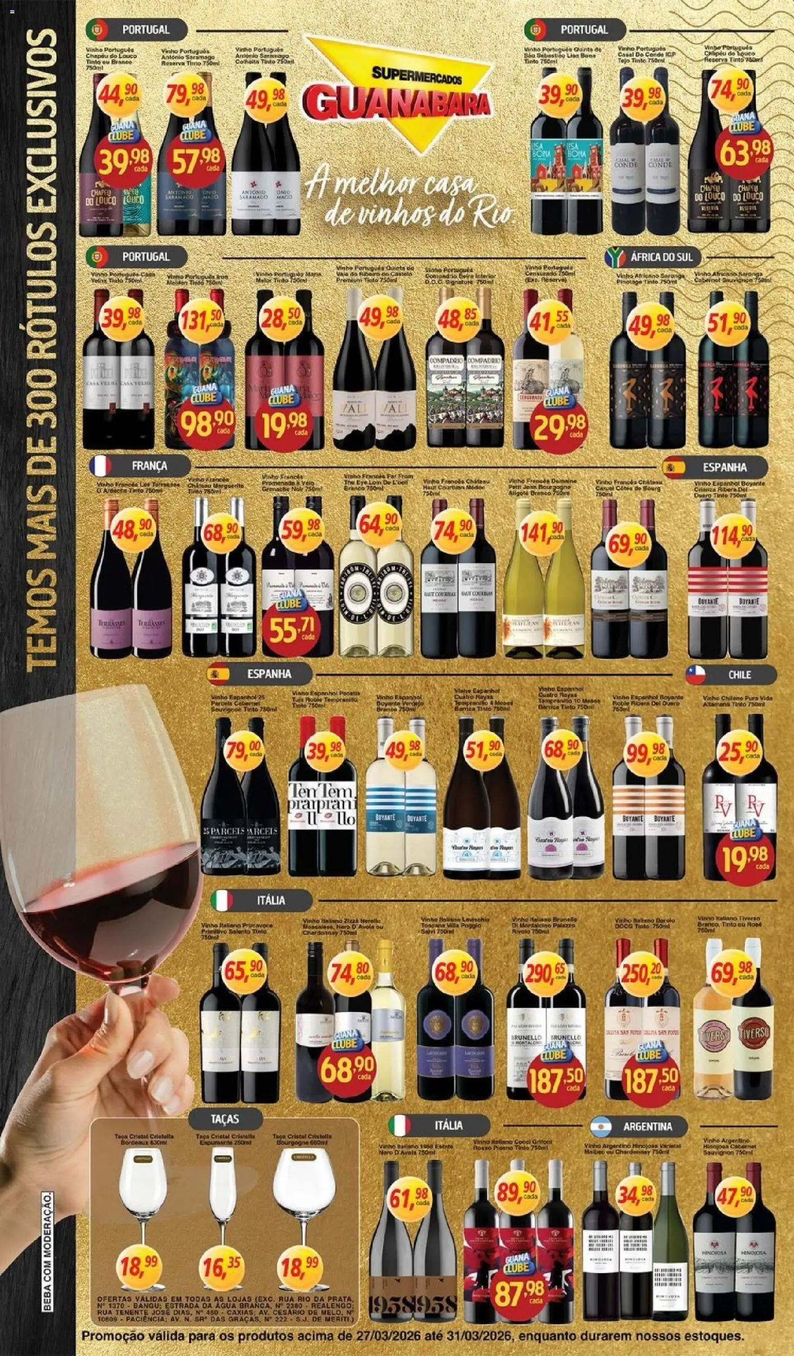 Supermercados Guanabara Folheto - válido de 27.03.2026 | Página: 5 | Produtos: Espumante, Taças, Vinho, Chapéu