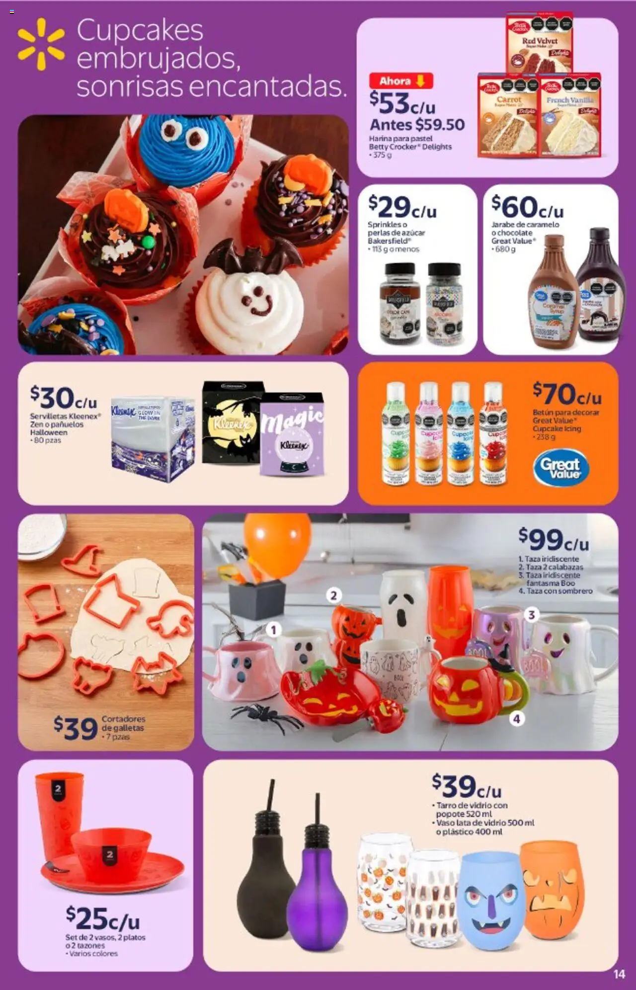 Nuevas ofertas de Walmart válidas en toda la República Mexicana desde el 14.10.2025. ¡Encuentra las mejores ofertas en Walmart - Folleto Halloween! | Página: 14 | Productos: Harina, Taza, Galletas, Servilletas