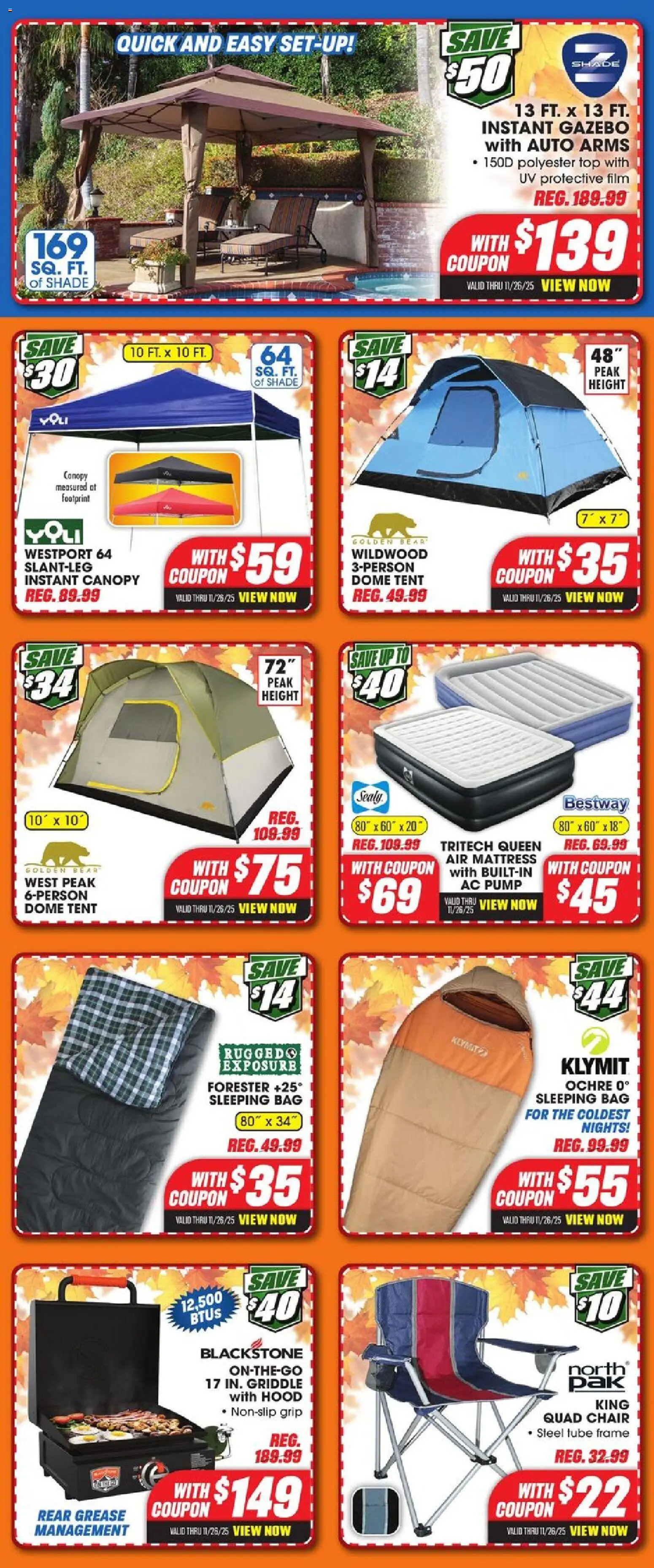 Big 5 Sporting Goods Weekly Ad - valid from 21.11.2025 | Page: 5 | Products: Chair, Pump, Tent, Bag