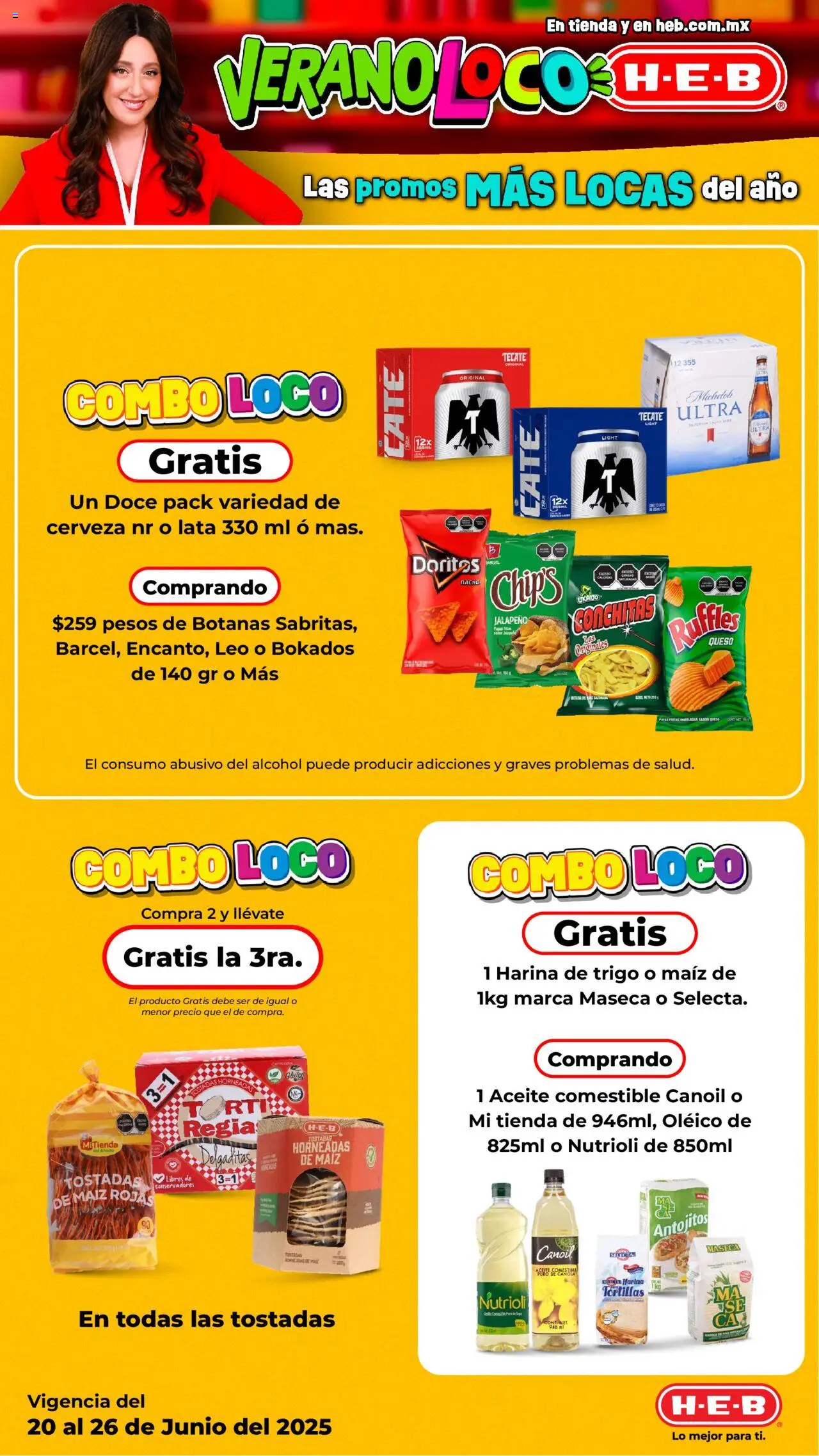 Nuevas ofertas de H-E-B válidas en toda la República Mexicana desde el 20.06.2025. ¡Encuentra las mejores ofertas en H-E-B folleto! | Página: 3 | Productos: Harina, Queso, Aceite, Cerveza