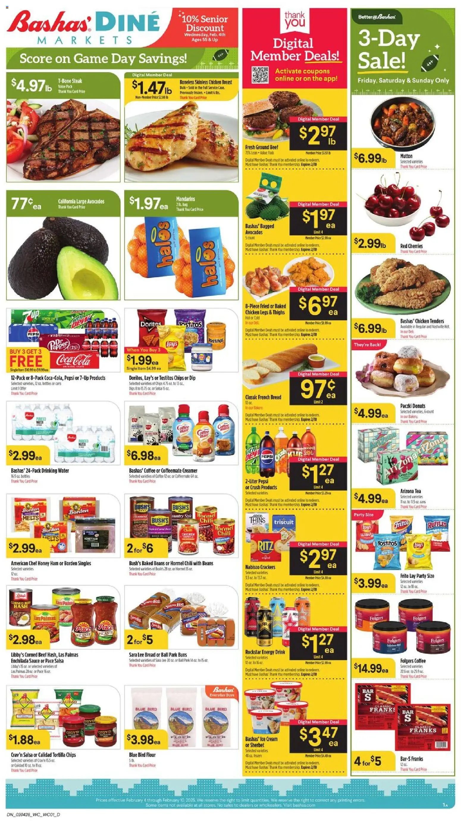 Basha's Dine - valid from 04.02.2026 | Page: 1 | Products: Bread, Coffee, Ice cream, Water