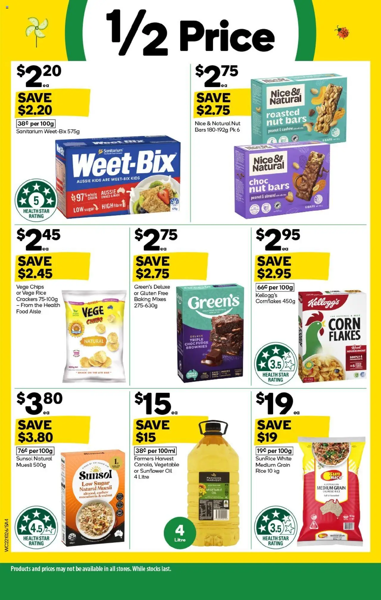 Woolworths catalogue - valid from 22.10.2025 | Page: 4 | Products: Crackers, Oil, Rice, Sugar