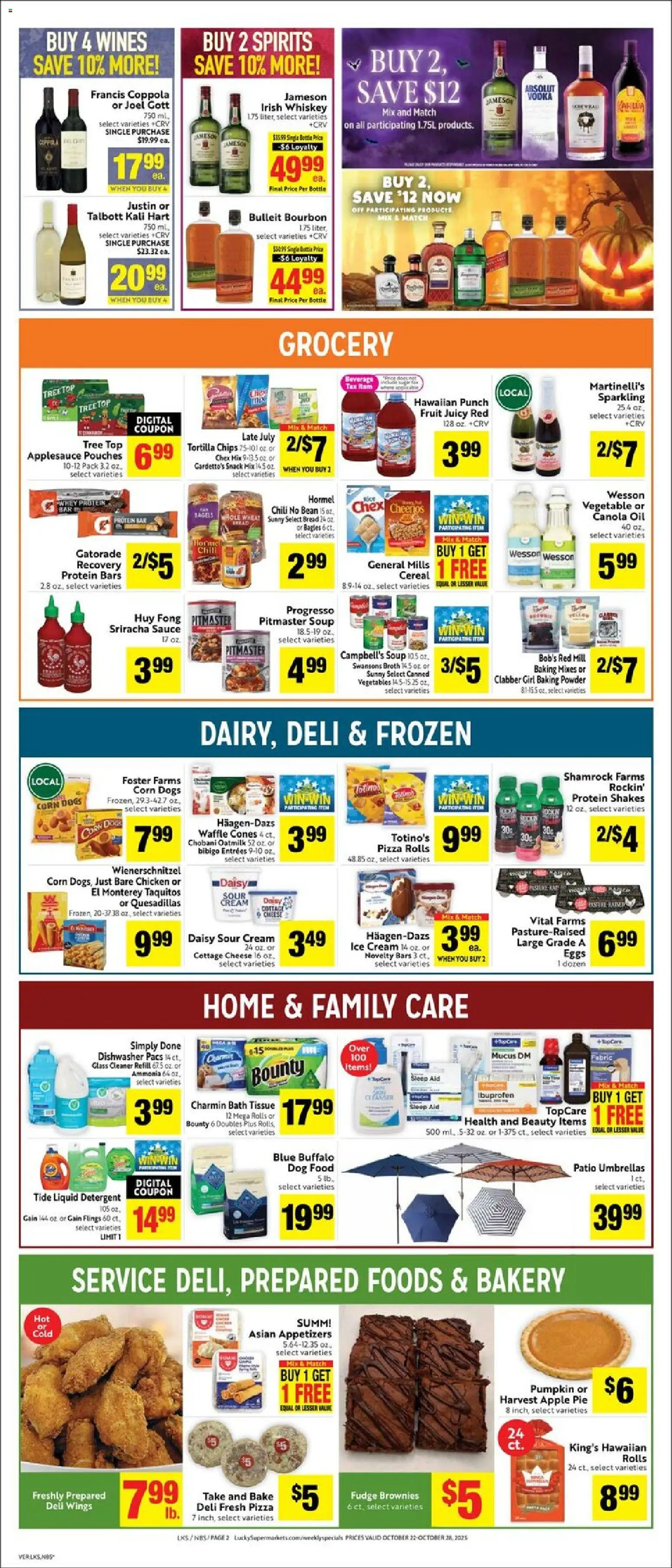 Lucky Supermarkets Weekly - CA - valid from 22.10.2025 | Page: 2 | Products: Corn, Cheese, Eggs, Dishwasher
