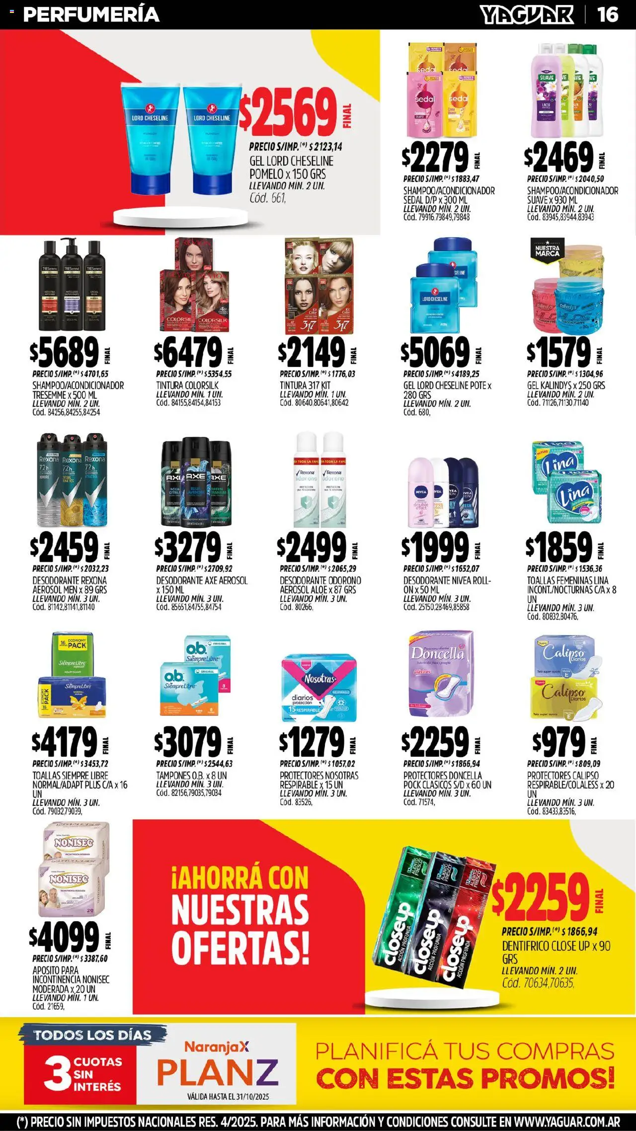 Yaguar - Chaco │ válido desde el 13.10.2025 | Página: 15 | Productos: Toallas, Tintura, Desodorante, Té