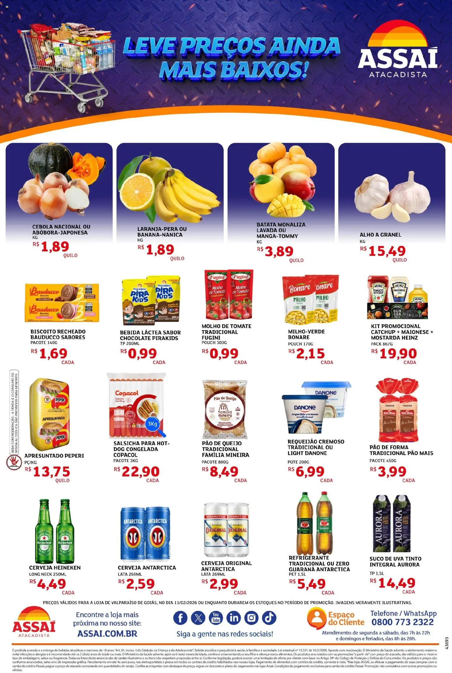 Assaí Atacadista Folheto - válido de 11.02.2026 | Página: 2 | Produtos: Biscoito, Guaraná, Telefone, Pão de queijo