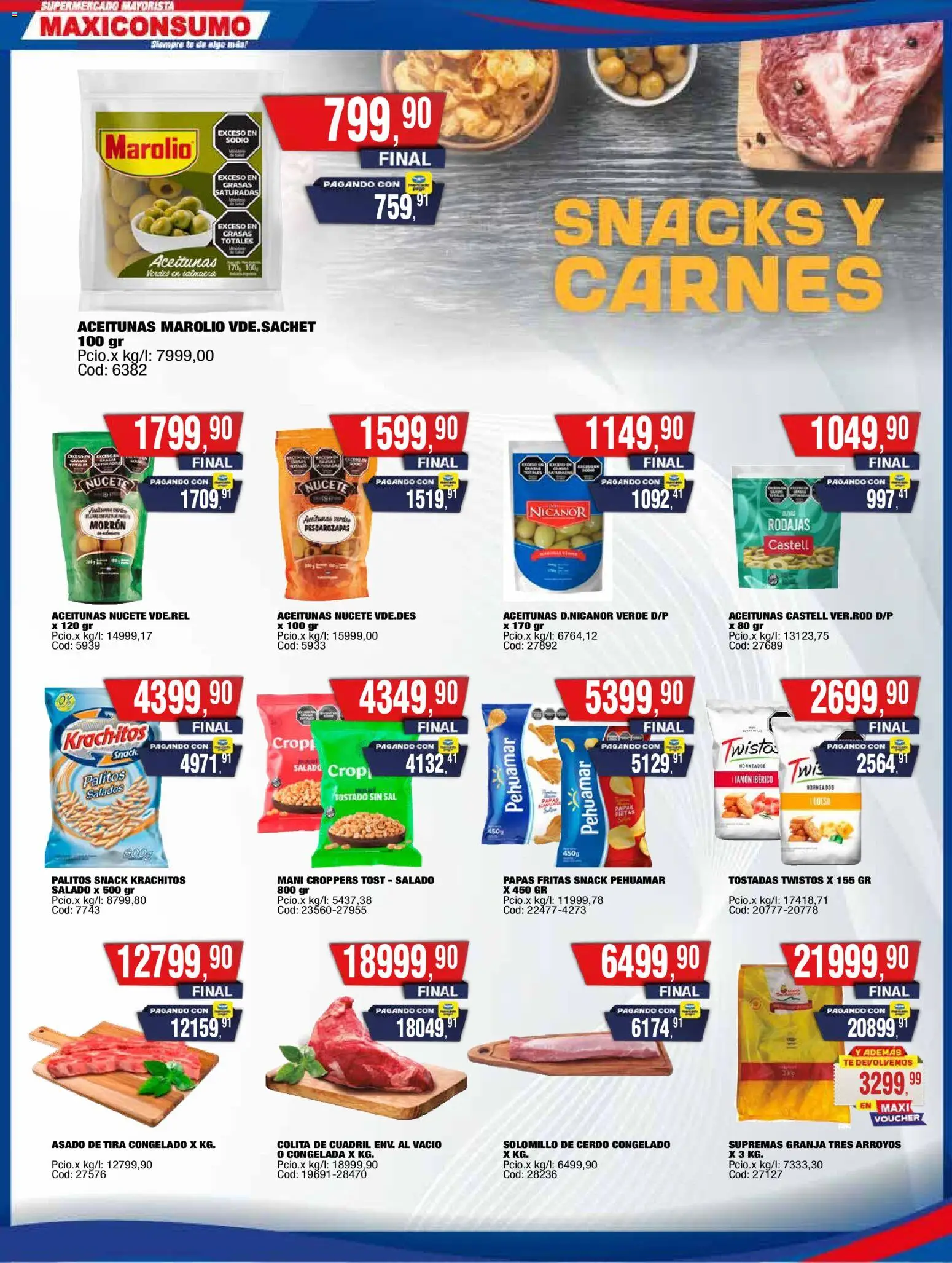 Maxiconsumo ofertas │ válido desde el 24.11.2025 | Página: 14 | Productos: Aceitunas, Jamón, Té, Papas fritas