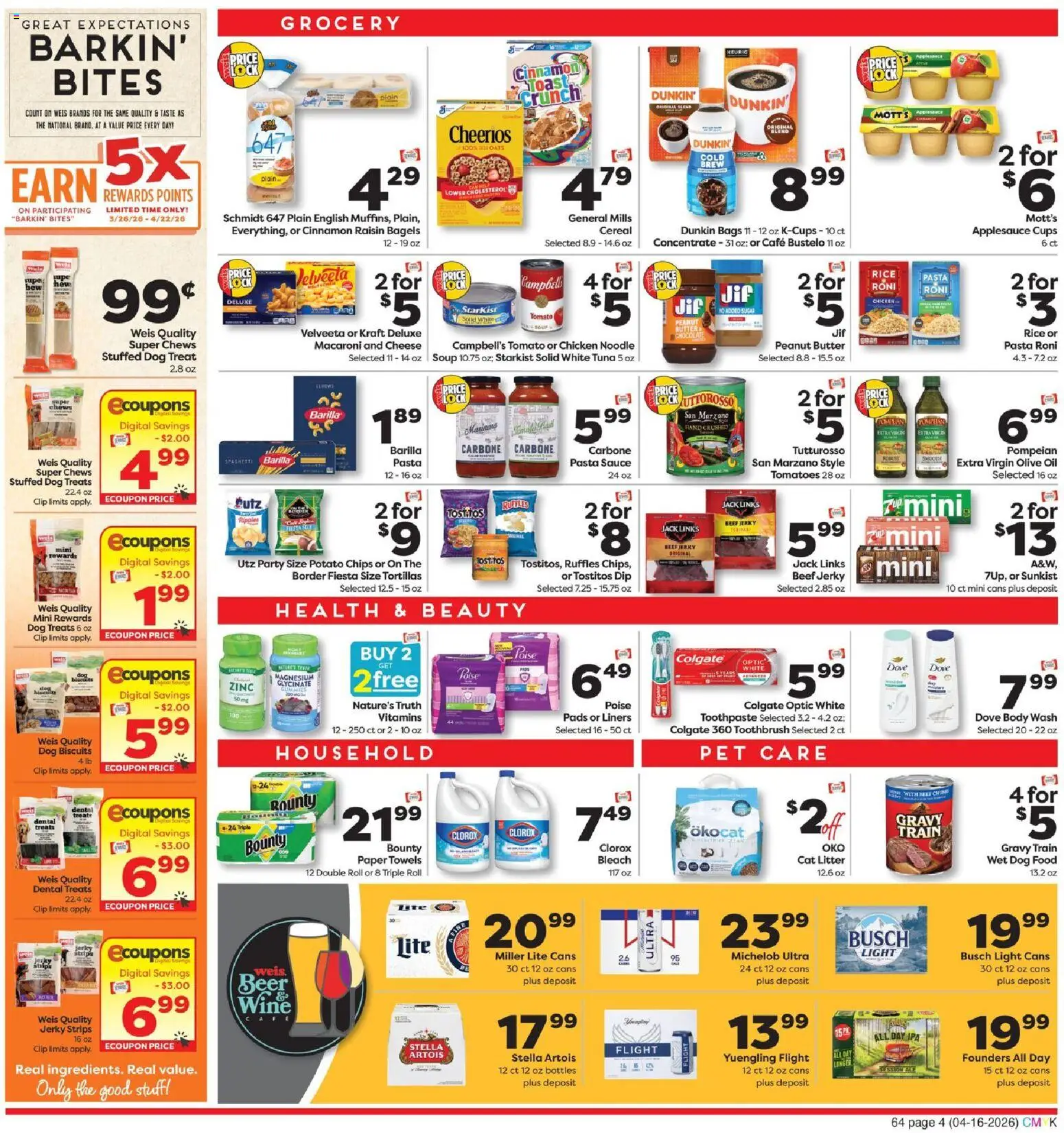 Weis Weekly Circular - NY - valid from 16.04.2026 | Page: 4 | Products: Zinc, Dog Food, Oil, Wine