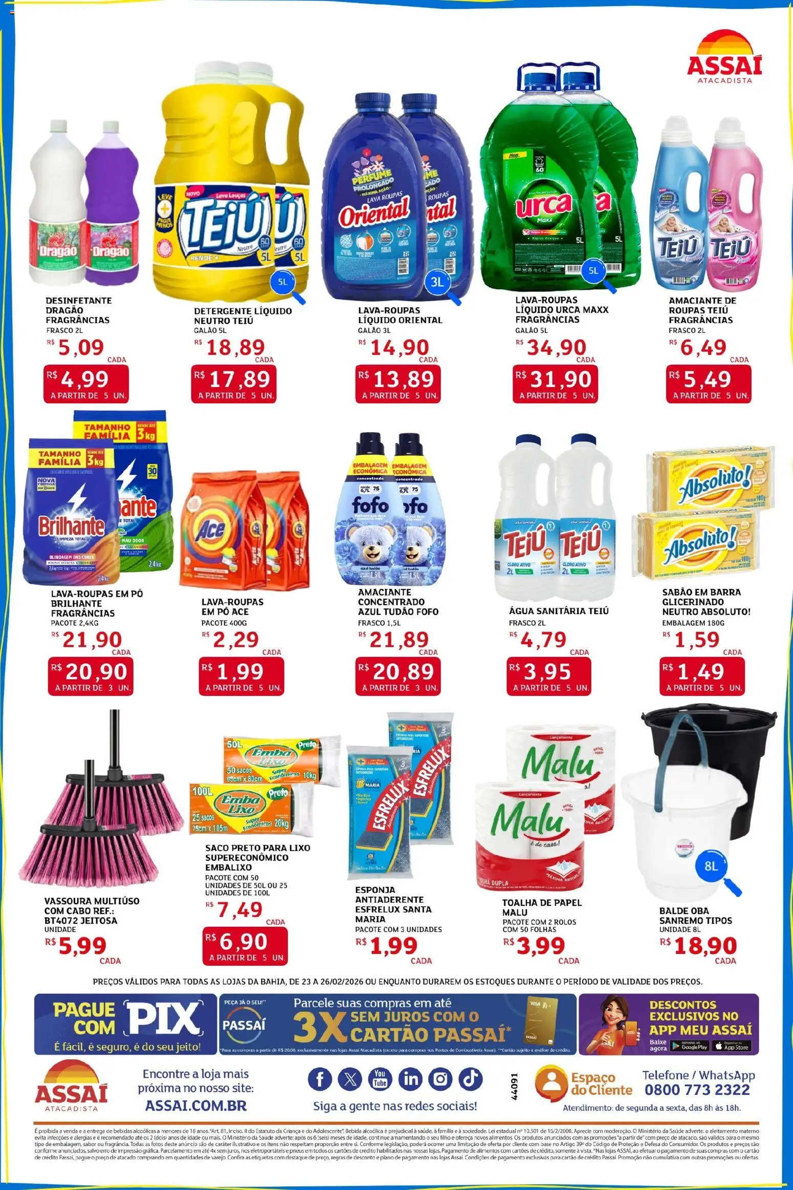 Assaí Atacadista Folheto - válido de 23.02.2026 | Página: 2 | Produtos: Perfume, Sabão, Detergente, Bebida