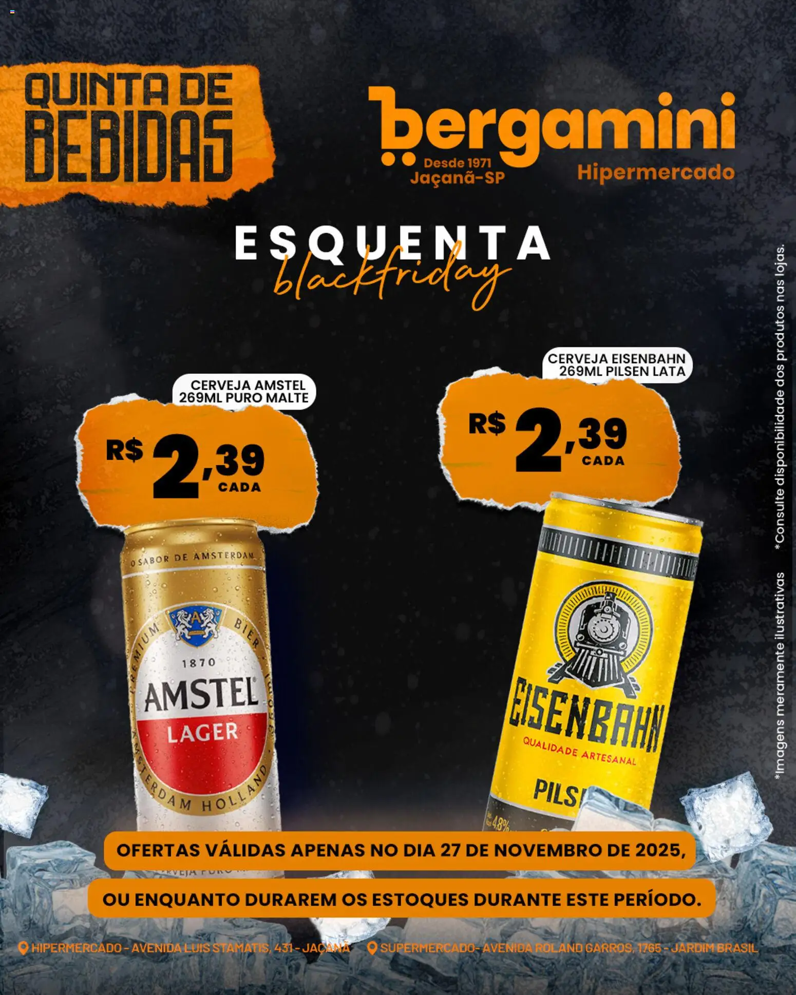 Supermercado Bergamini Folheto - válido de 27.11.2025 | Página: 1 | Produtos: Eisenbahn, Cerveja