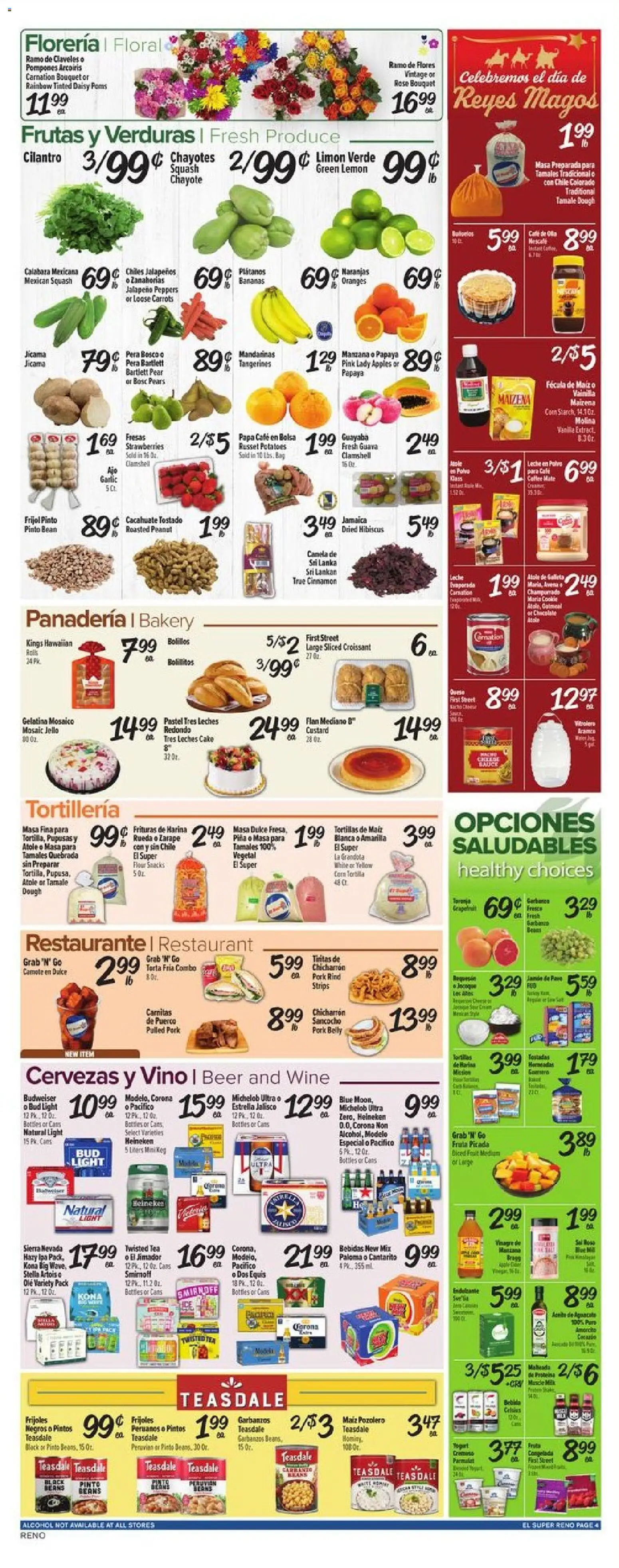El Super Weekly Ad - NV - valid from 31.12.2025 | Page: 4 | Products: Bakery, Wine, Strawberries, Tangerines