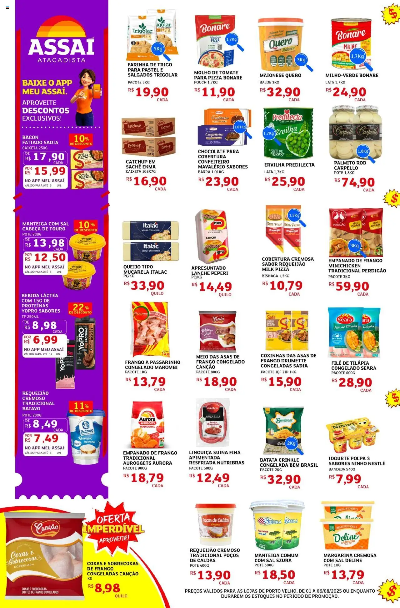 Assaí Atacadista Folheto - válido de 01.08.2025 | Página: 2 | Produtos: Molho de tomate, Manteiga, Chocolate, Maionese