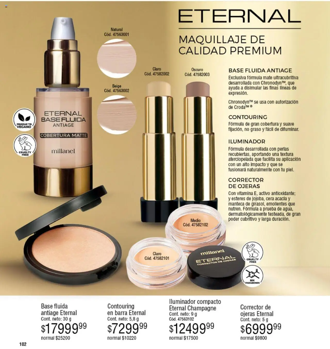 Millanel catálogo │ válido desde el 18.08.2025 | Página: 102 | Productos: Mate, Iluminador, Champagne, Manteca