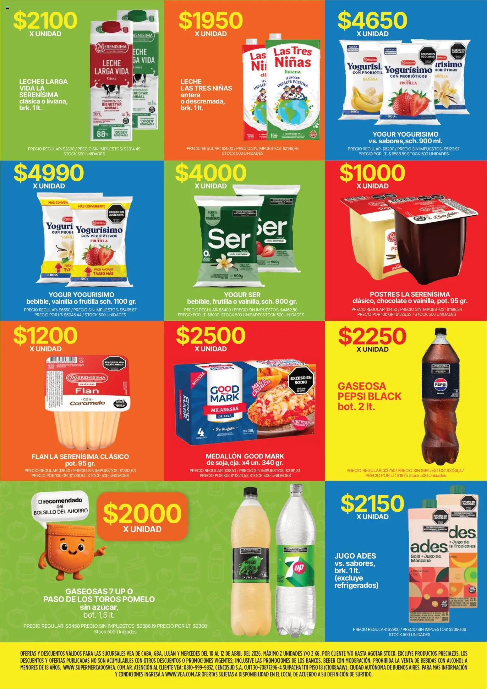 Vea - Ofertas fin de semana  │ válido desde el 10.04.2026 | Página: 7 | Productos: Pomelo, Yogur, Chocolate, Jugo