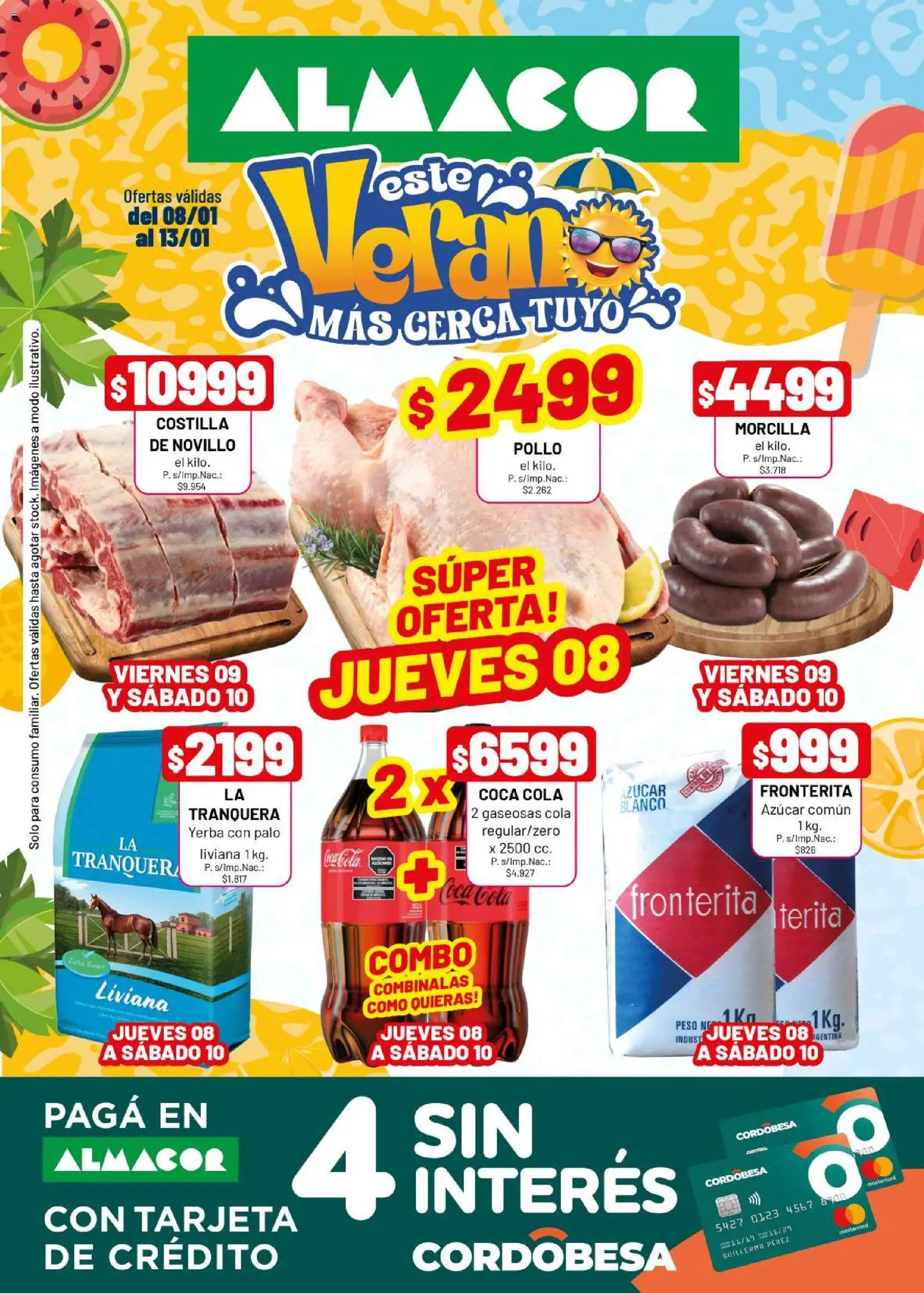 Almacor catálogo │ válido desde el 08.01.2026 | Página: 1 | Productos: Peso, Pollo, Azucar, Morcilla