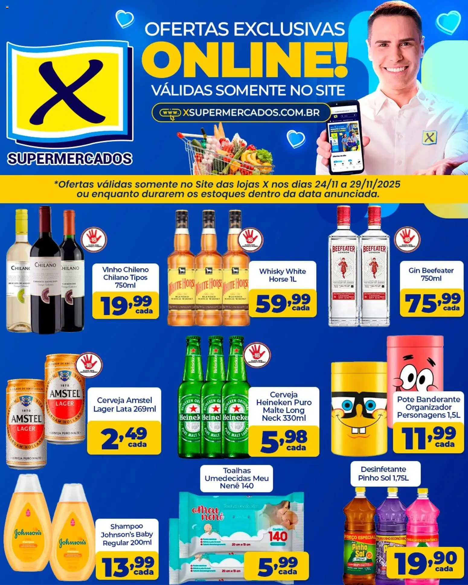 X Supermercados Folheto - válido de 24.11.2025 | Página: 2 | Produtos: Shampoo, Organizador, Whisky, Cerveja